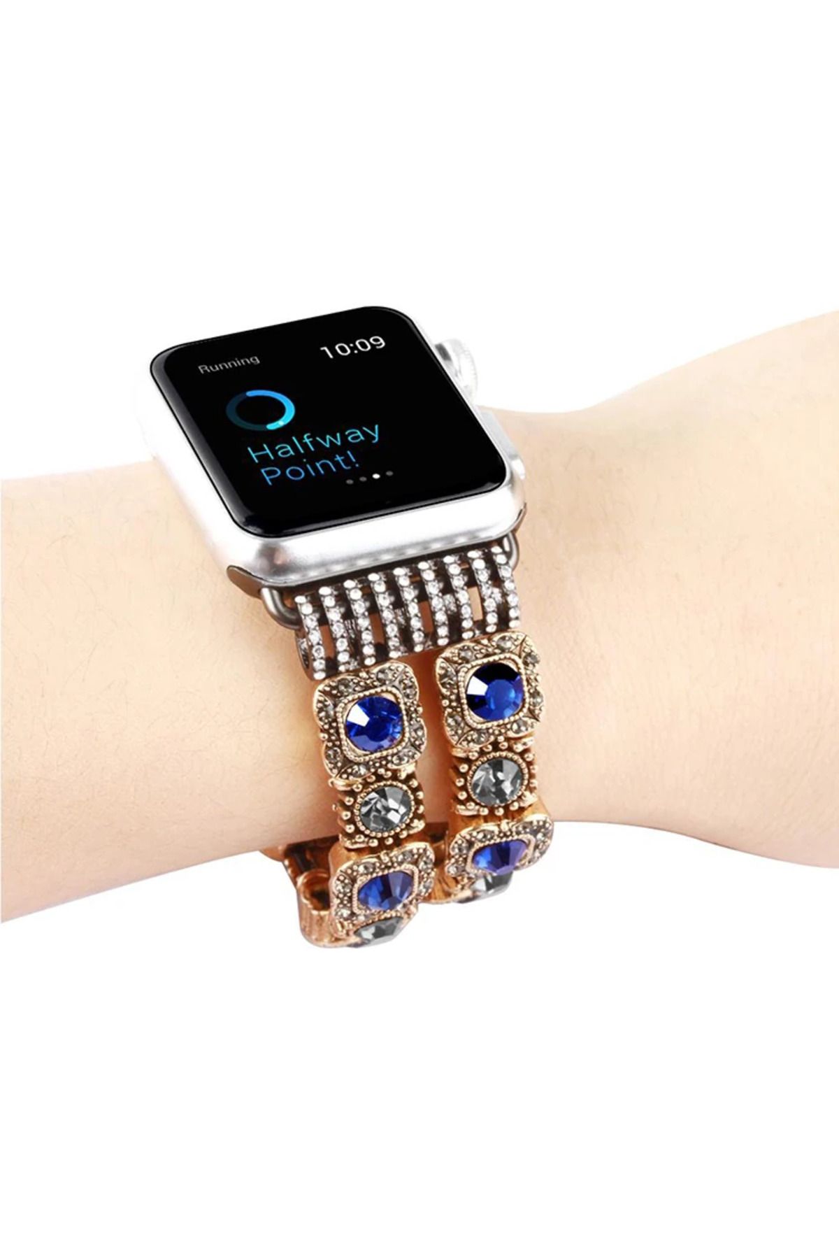 demila Ally Apple Watch 7-8 45mm 6-5-4 44mm Mavi Elmas Taşlı Kordon Kayış 3-2-1 42mm-(5 - MLA4969-7003