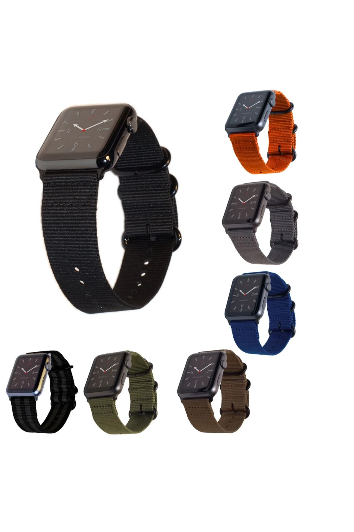 Marsilyan Ally Apple Watch 7-8 45mm 6-5-4 44mm Watch Ultra 49mm Nylon Kayış 3 Tokalı 3-2-1 - MCT6504-2671