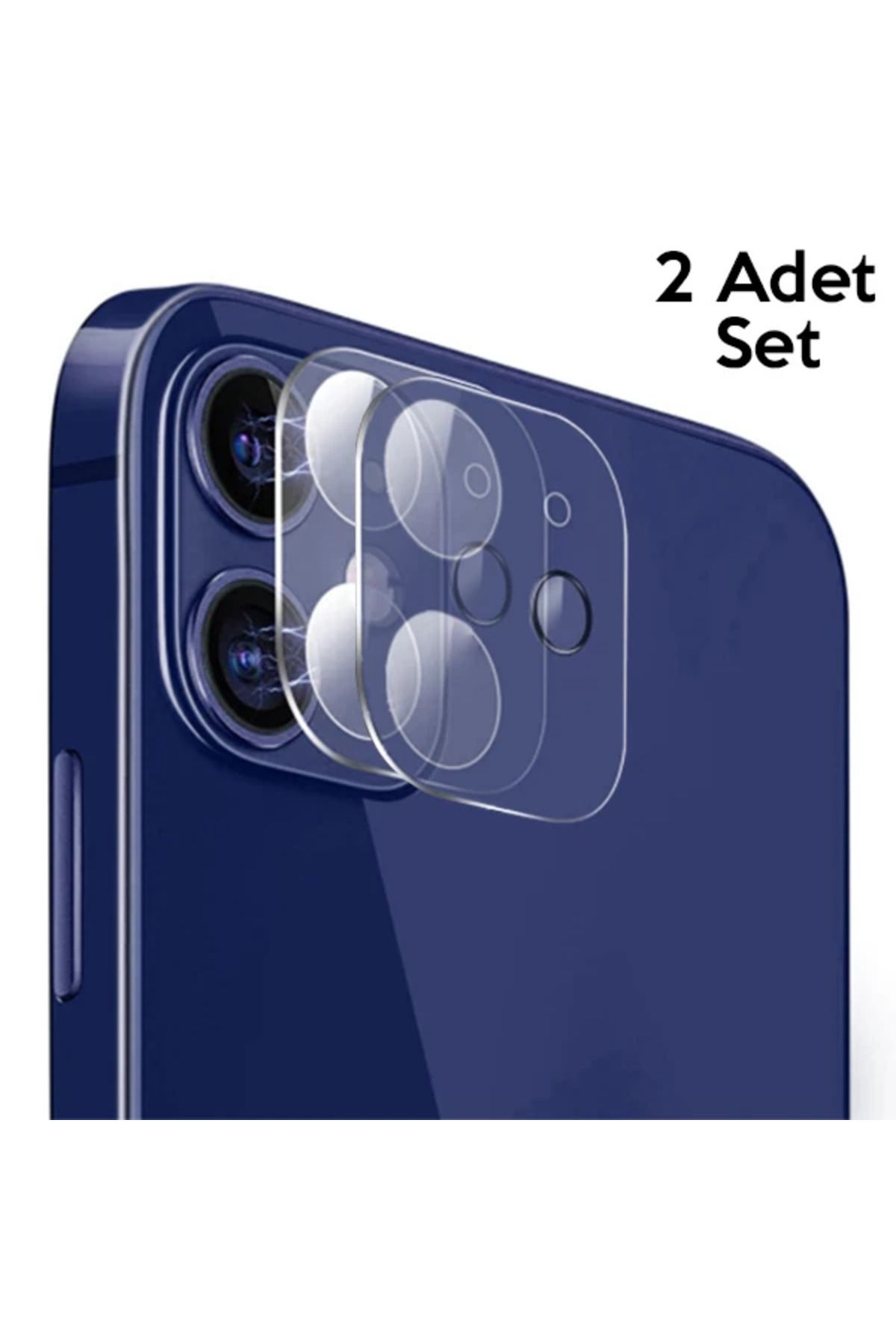LaCend GOR İPhone 12 Mini 5.4 Best Full Tempered Cam Kamera Koruyucu 2Adet Set-(5775) - LC2182-9864