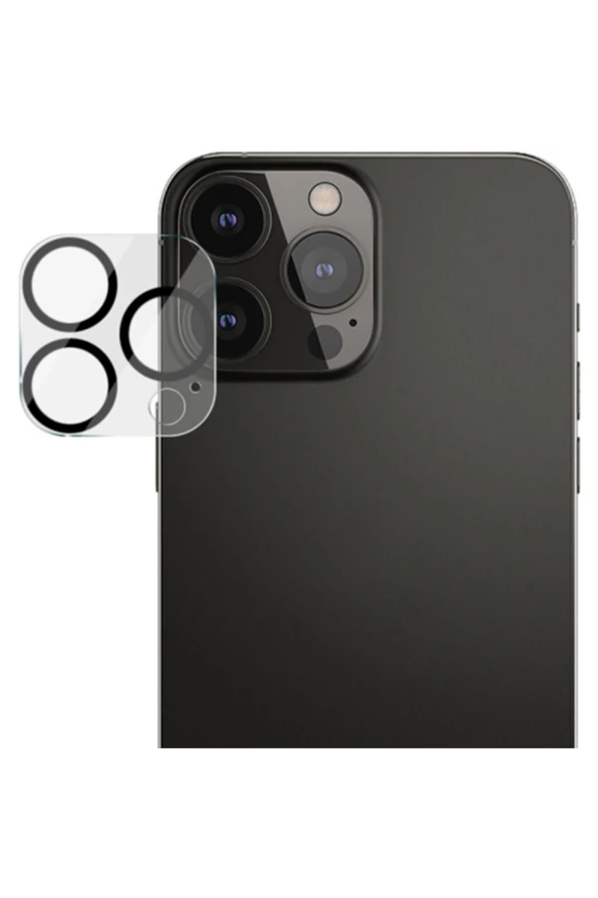 LaCend ALLY İPhone 13 Pro-13 Pro Max 3D Full Tempered Glass Cam Kamera Koruyucu-(5775) - LC4333-6951