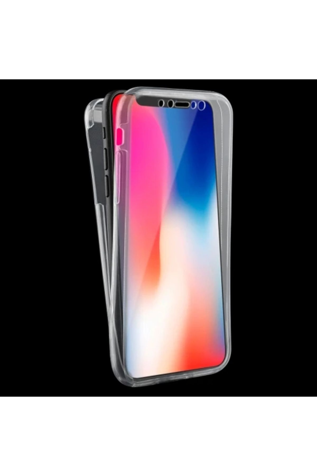 LaCend İphone X Xs 360 Koruma Şeffaf Silikon Kılıf-(5775) - LC8867-2118