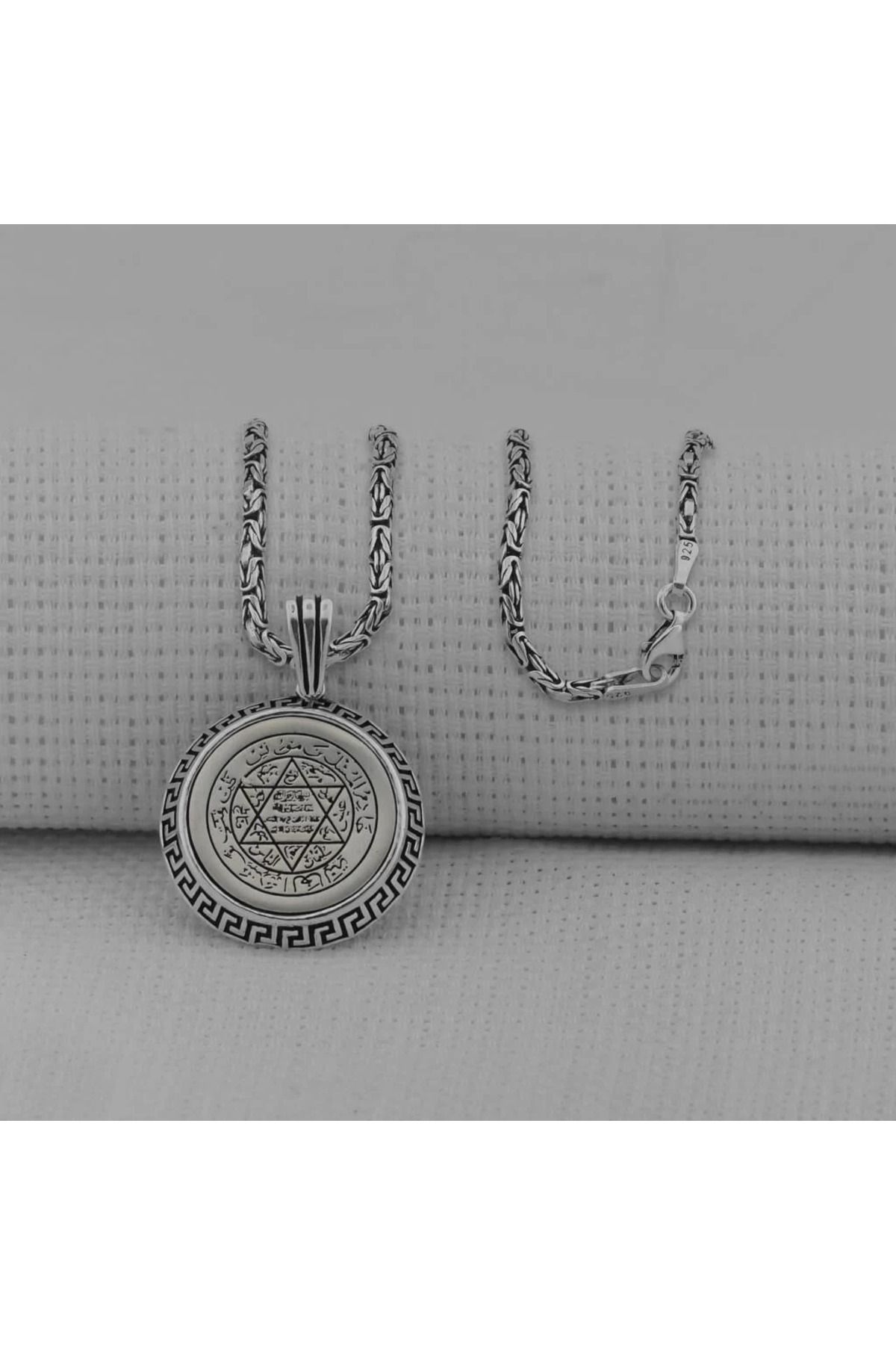 shop Süleyman Mührü 925 Ayar Gümüş Erkek Kolye