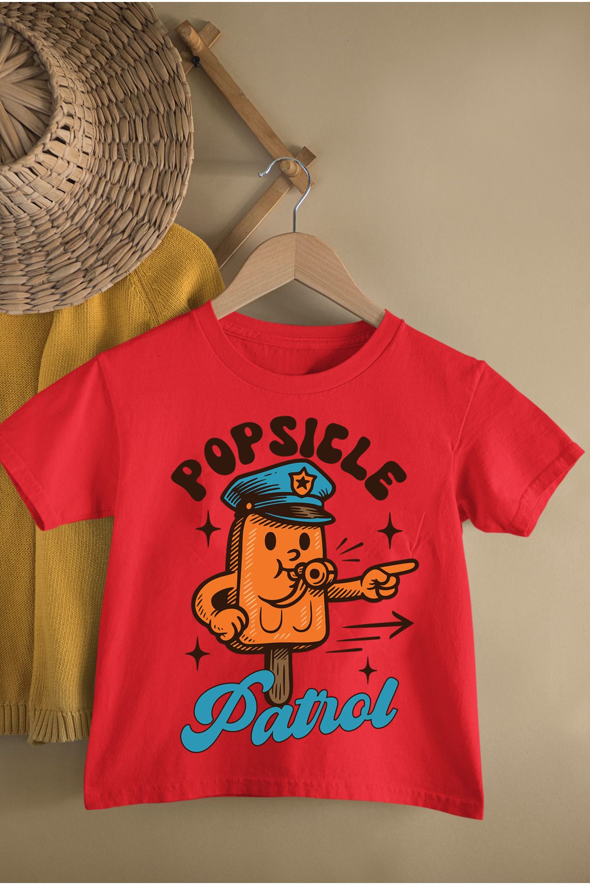 MAGORS POPSICLE PATROL BASKILI PAMUKLU BİSİKLET YAKA KISA KOLLU GENÇ VE ÇOCUK TSHIRT