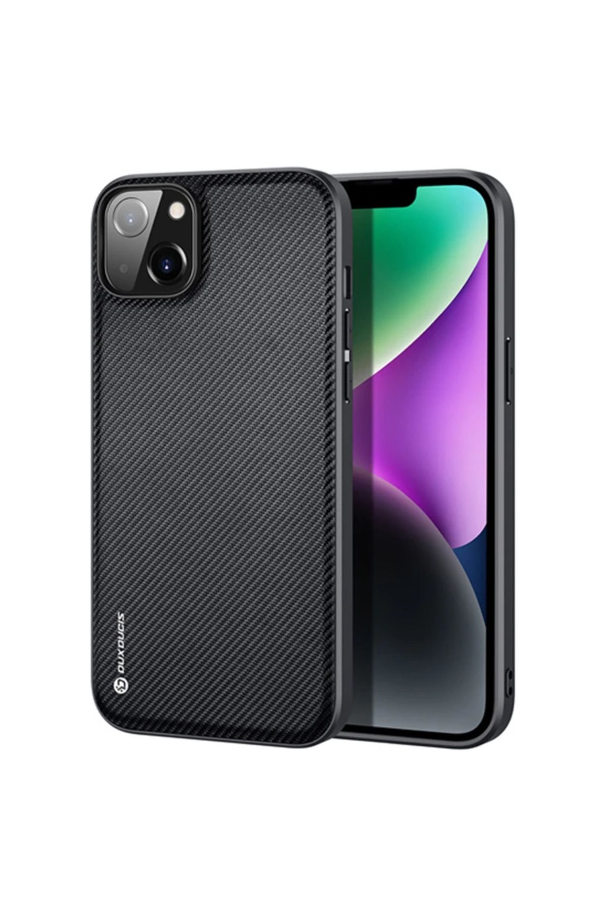 Marsilyan Dux Ducis Fino Serisi iPhone 14 Plus 6.7 inç Kılıf Premium Dokuma Silikon Kılıf - MCT3072-3875