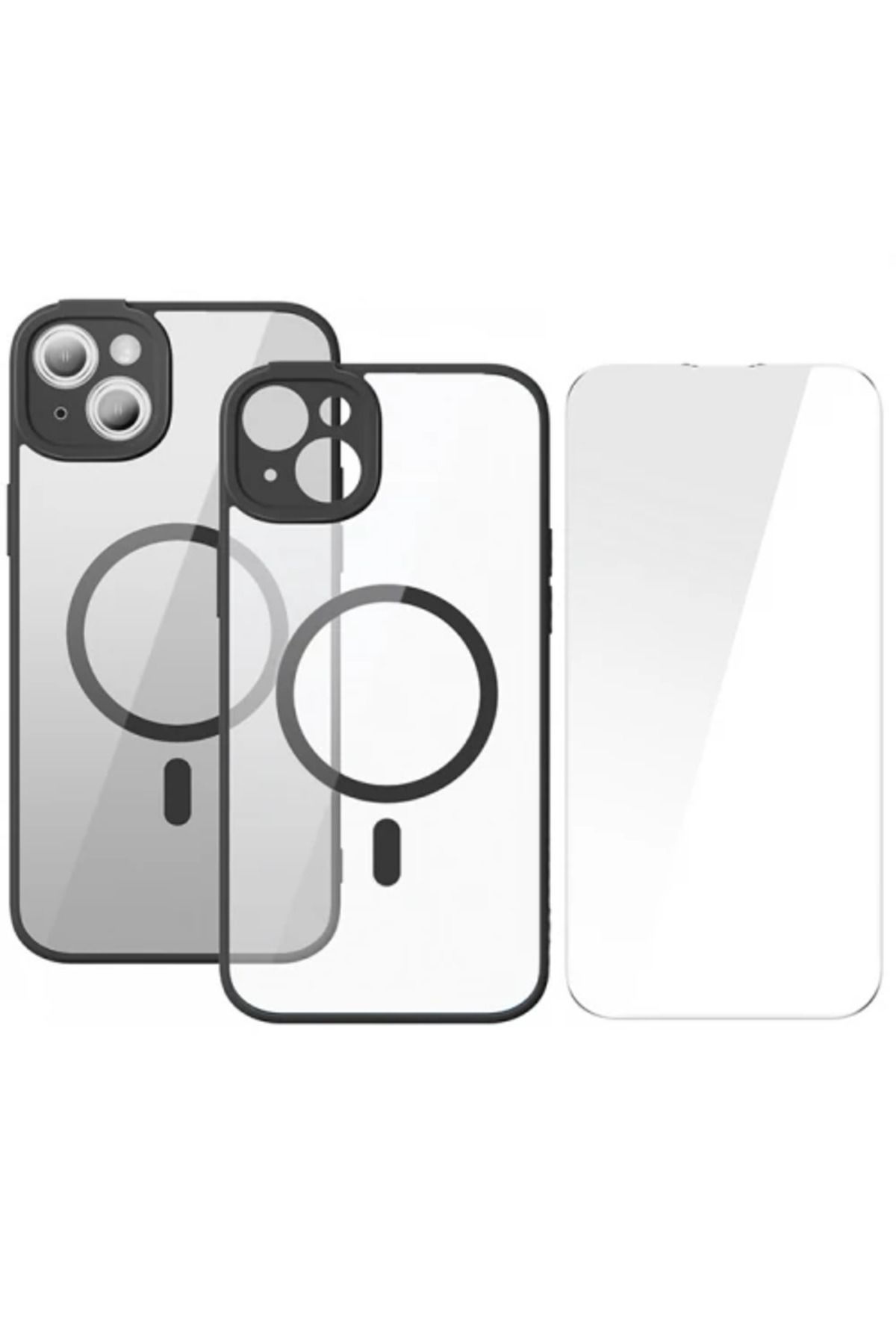Notcraft Frame Series iPhone 14 Plus 6.7 Kamera Koruyuculu Magsafe Kılıf + Tempered Ekran K - NOTFRAFT2216