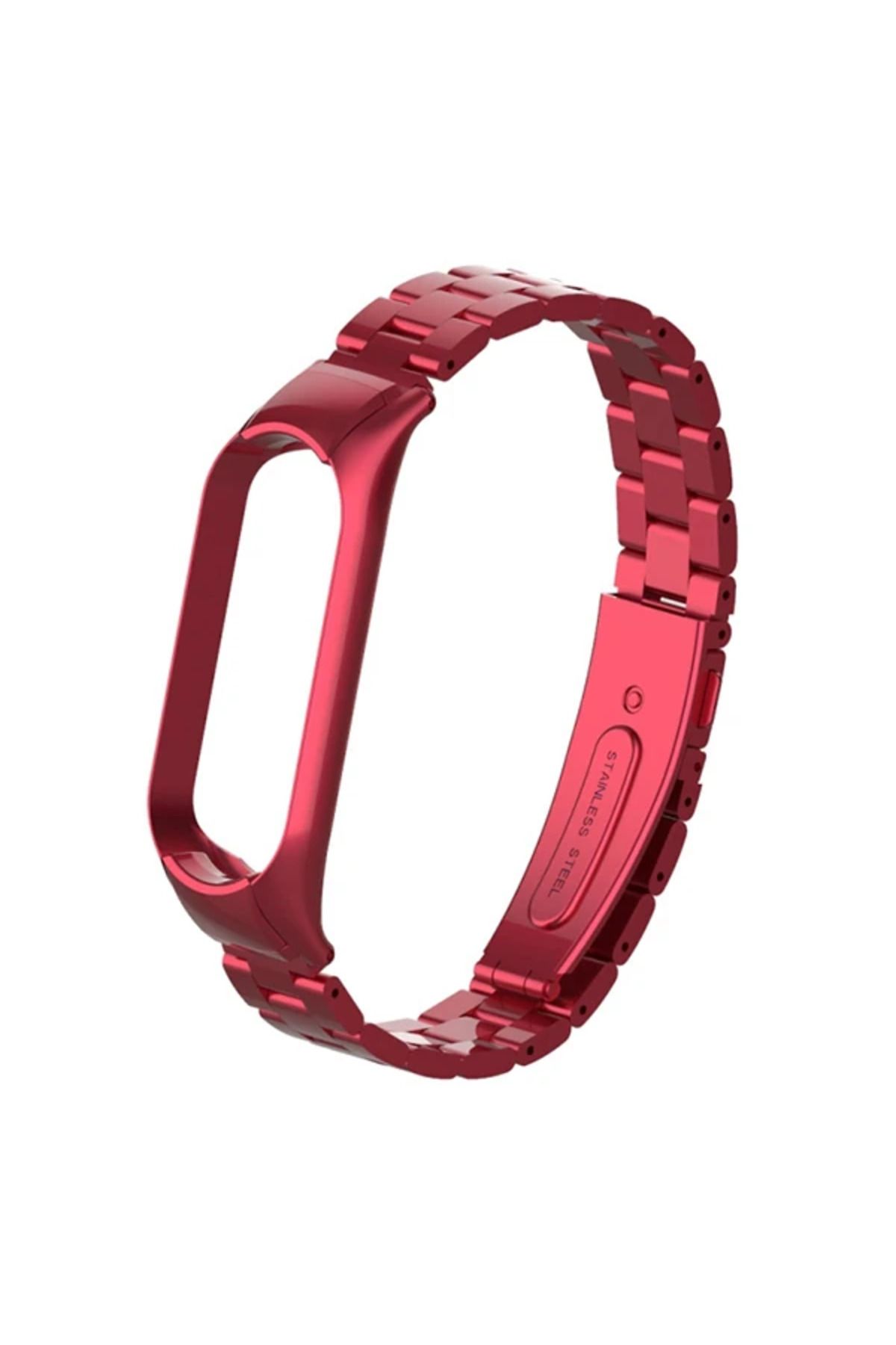 Marsilyan Xiaomi Mi Band 5 Stainless Steel 3 Bakla Çelik Kayış Kordon-(5775) - MCT8658-1616