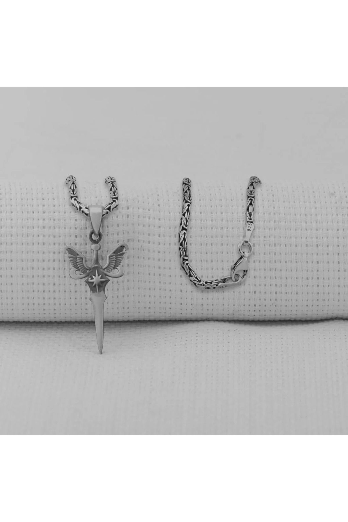 shop Melek Kanatlı 925 Ayar Gümüş Erkek Kolye