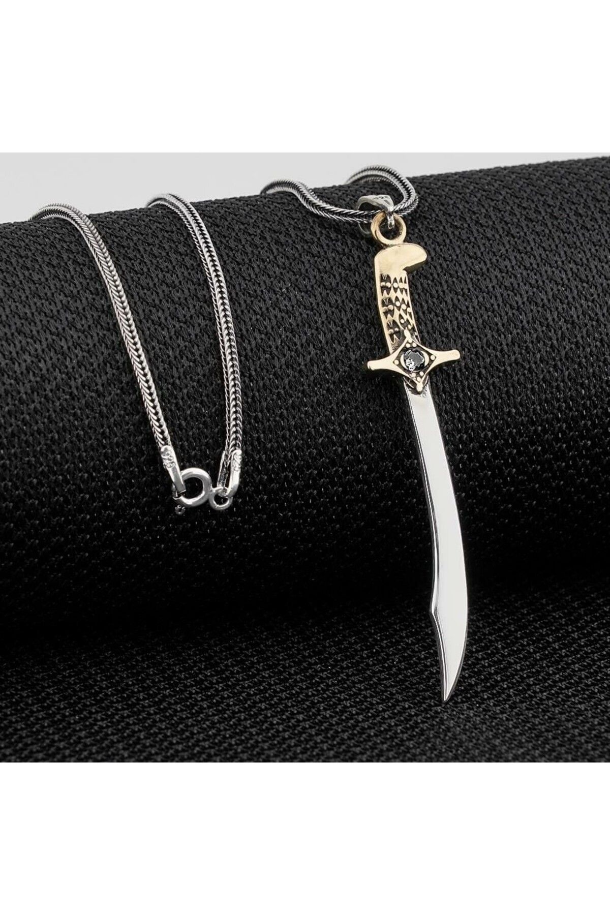 shop Yeşil Zirkon Taşlı Osmanlı 925 Ayar Gümüş Erkek Kolye