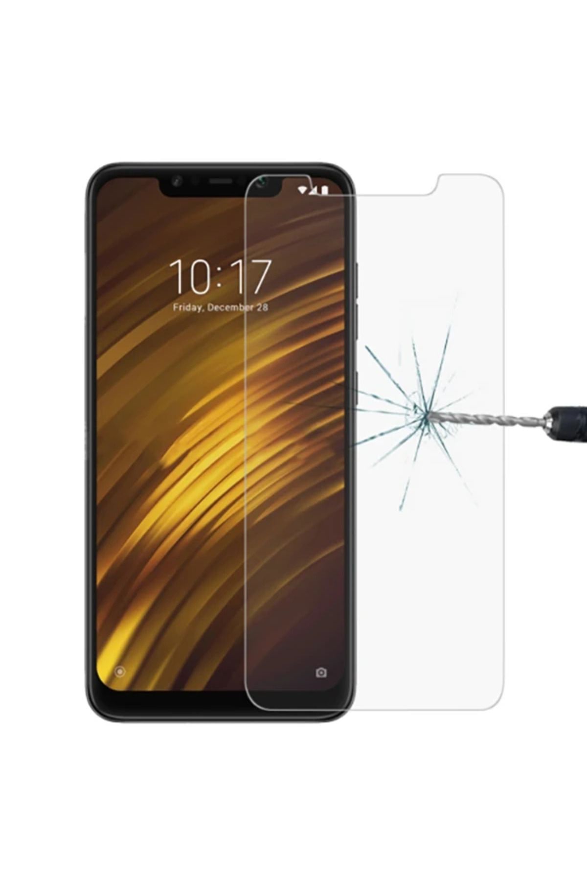 Marsilyan Xiaomi Pocophone F1 Kırılmaz Cam Ekran Koruyucu-(5775) - MCT9199-2365
