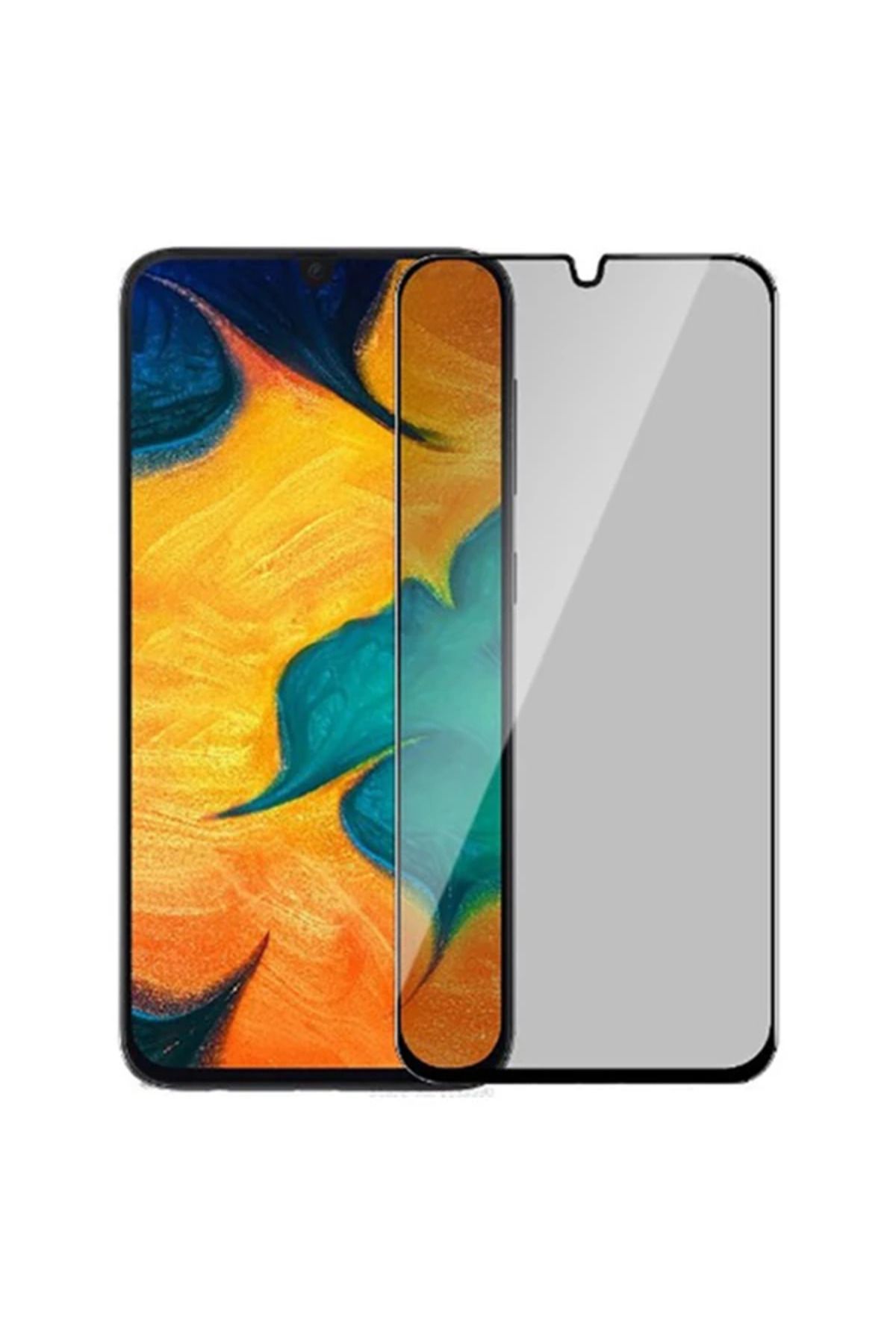 LaCend ALLY SM Galaxy M21 3D Full Privacy Gizlilik Tempered Cam Ekran Koruyucu-(5775) - LC5643-6674