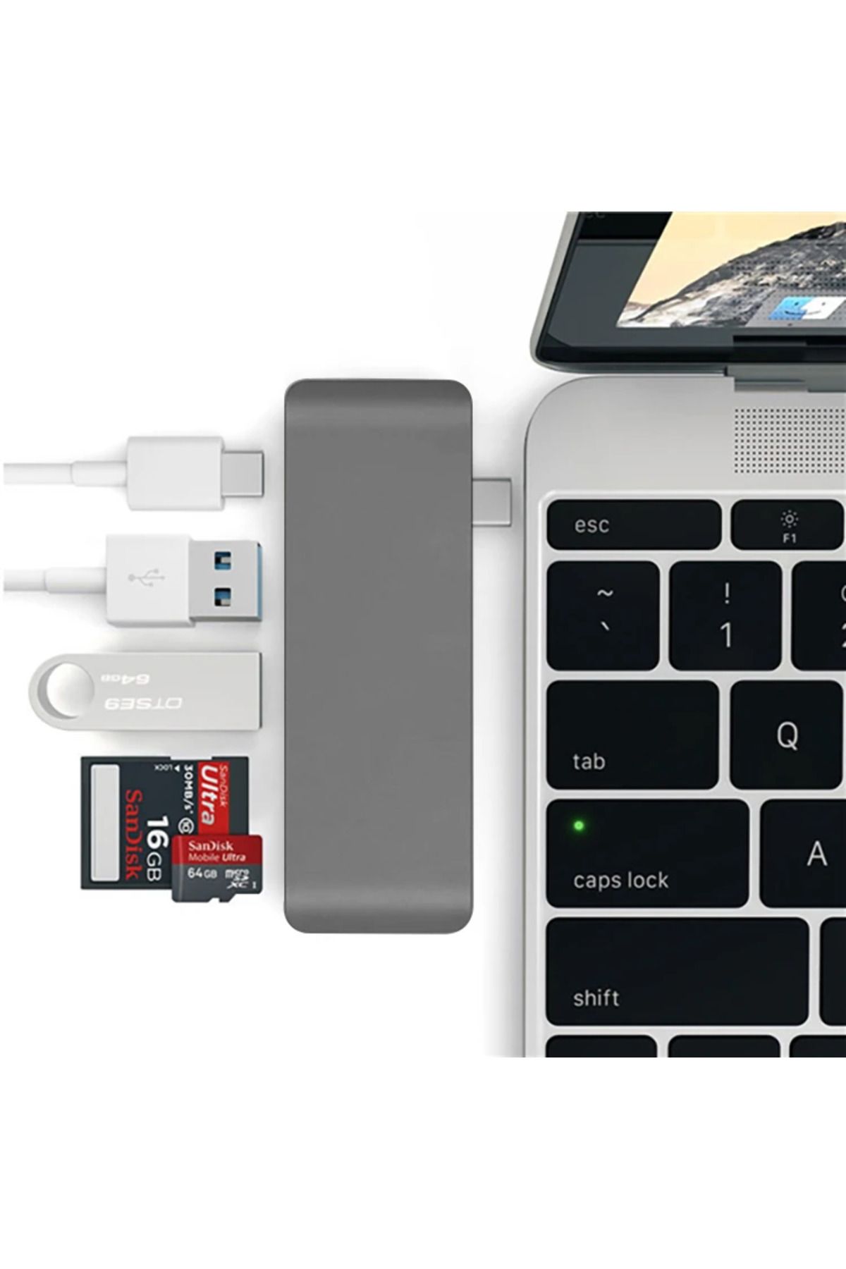 Marsilyan Ally 5 İn1 Usb-C Hub 3.0 Type-C Şarj Kart Reader Type-C Bütün Cihazlar İçin-(5 - MCT1353-9778