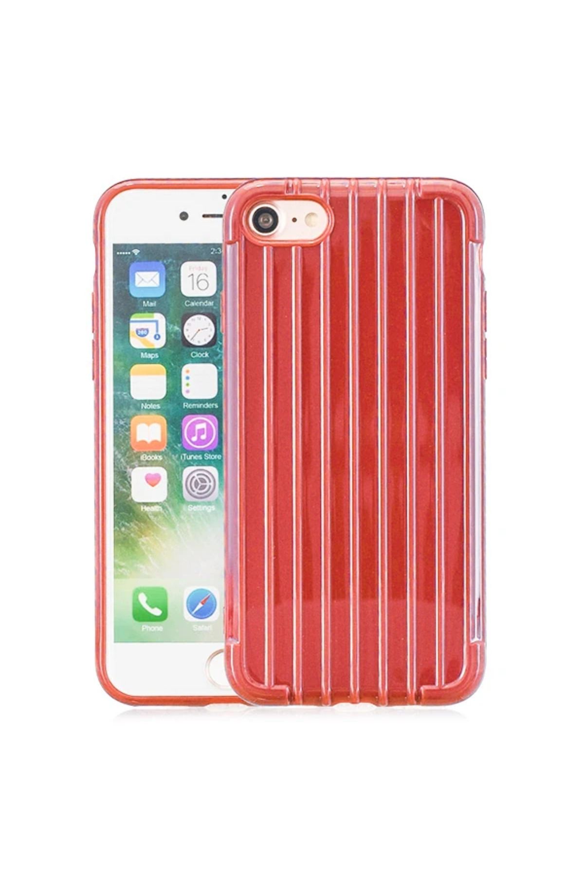 Marsilyan Ally iPhone 8/7/SE 2 (2020) Trunk Lines ince Soft Silikon Kılıf-(5775) - MCT7466-2431