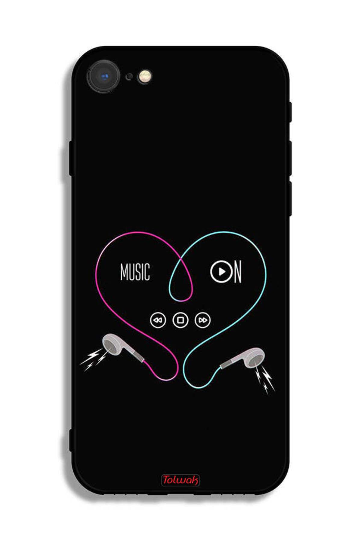 Tolwak-Apple iPhone SE (2020) Protective Case Music On 2