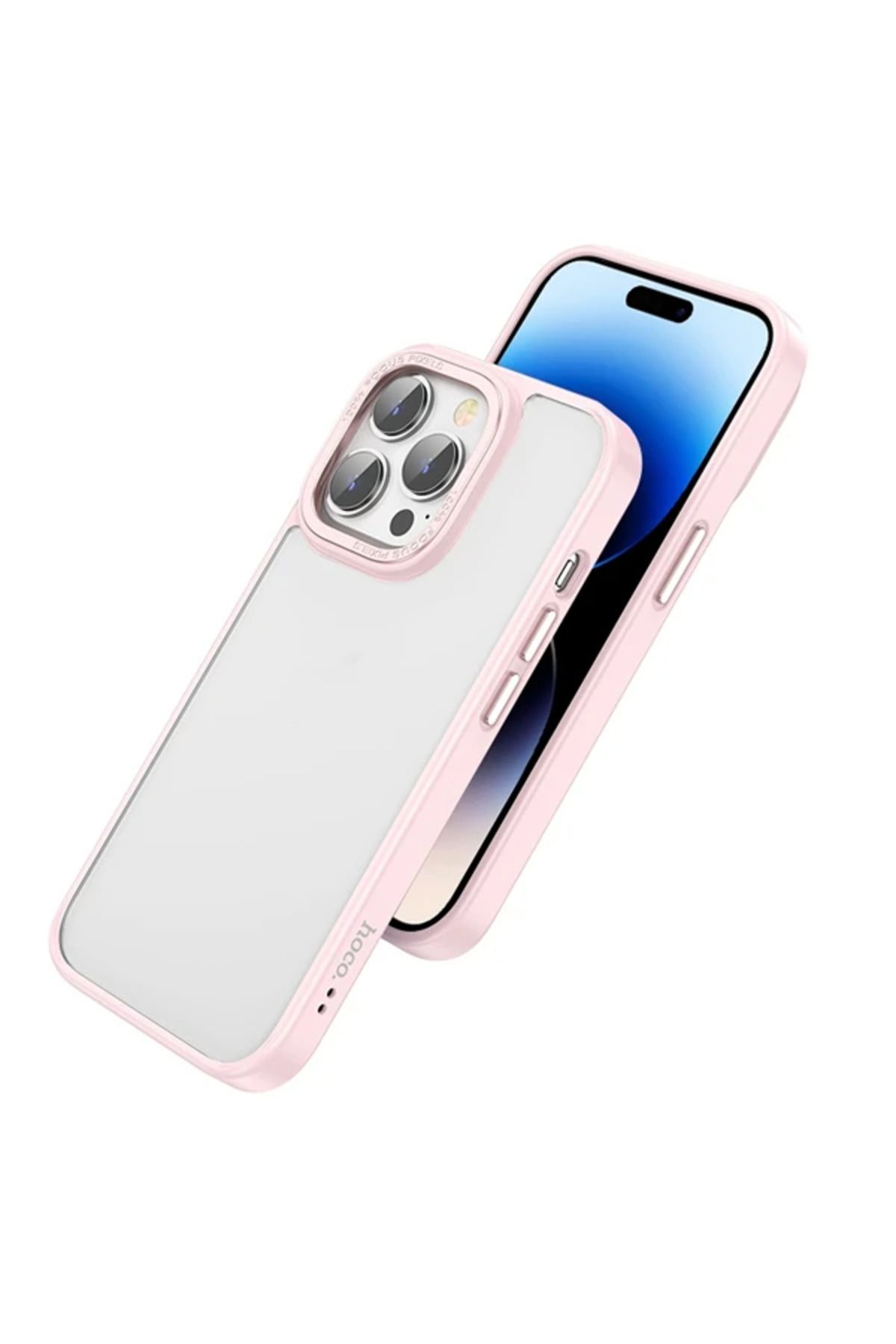 Uyguna Kapında Hoco iPhone 14 Pro Max Golden Shield Frosted Silikon Telefon Kılıfı-(5775) - SVU9705-1010