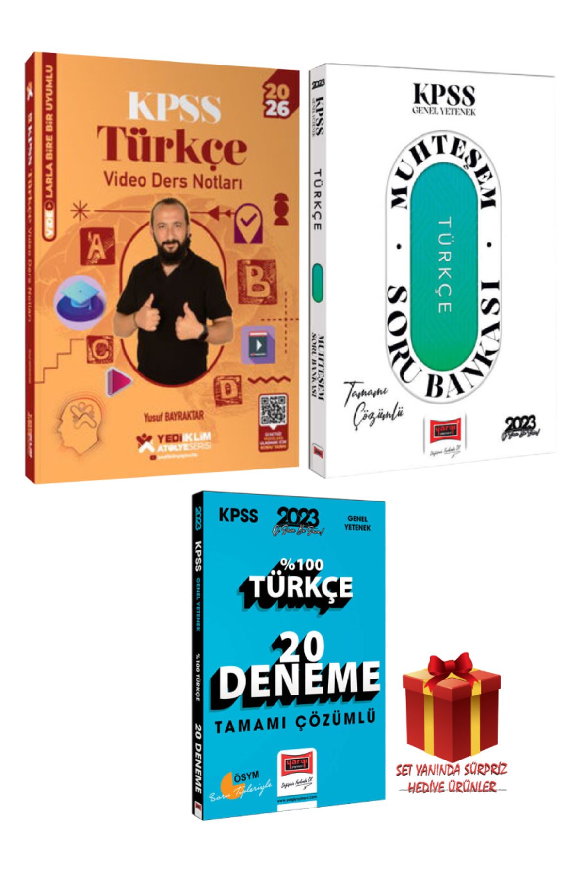 Yediiklim Yayınları 2026 KPSS Türkçe Video Ders Notu+ Yargı Türkçe Soru Bankası+ Türkçe 20 Deneme+ Hediye