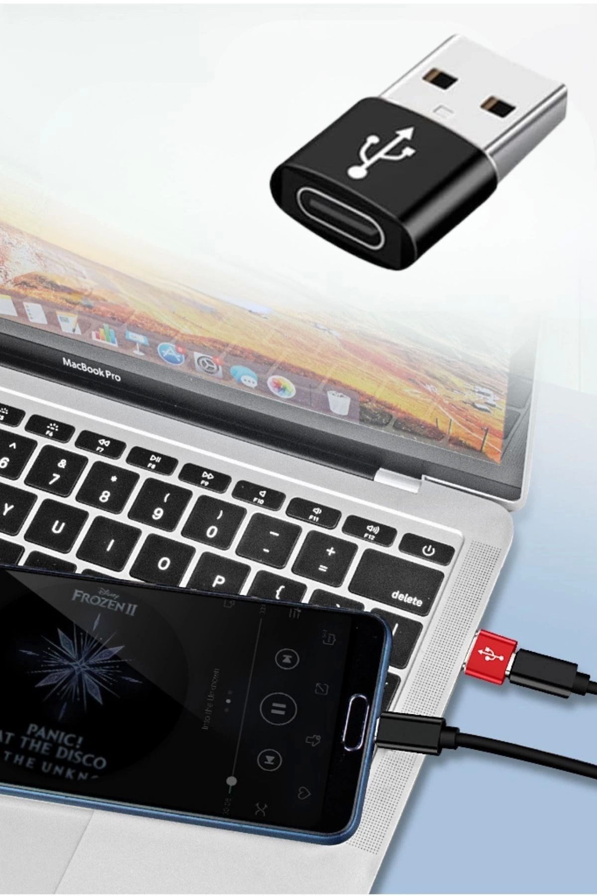 Vemora Usb'den Type-c 'ye Dönüştürücü Adaptör Uyumlu  Veri Aktarımı Sağlayıcı Şarj Data Çevirici Siyah
