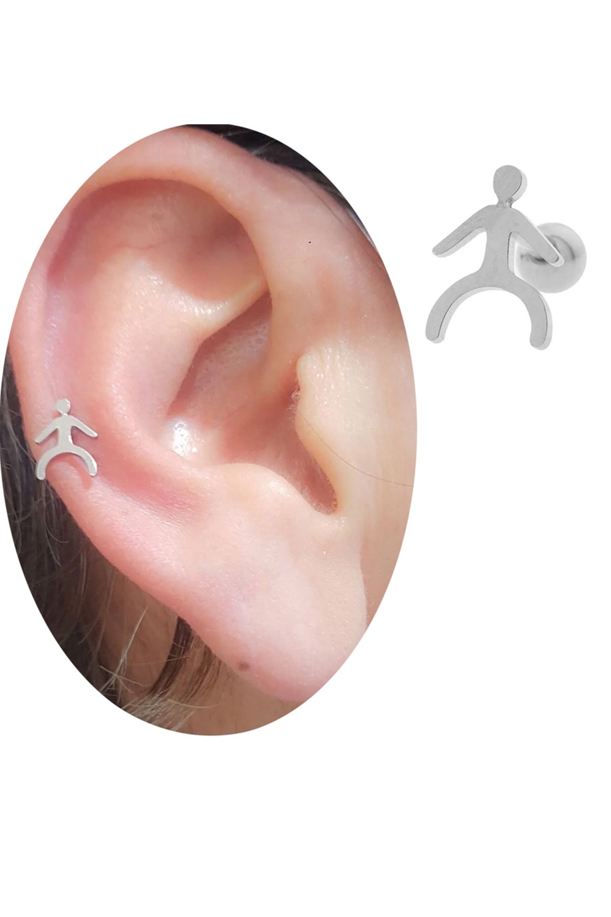 Cadının Dükkanı Çelik Tragus Helix Kıkırdak Piercing