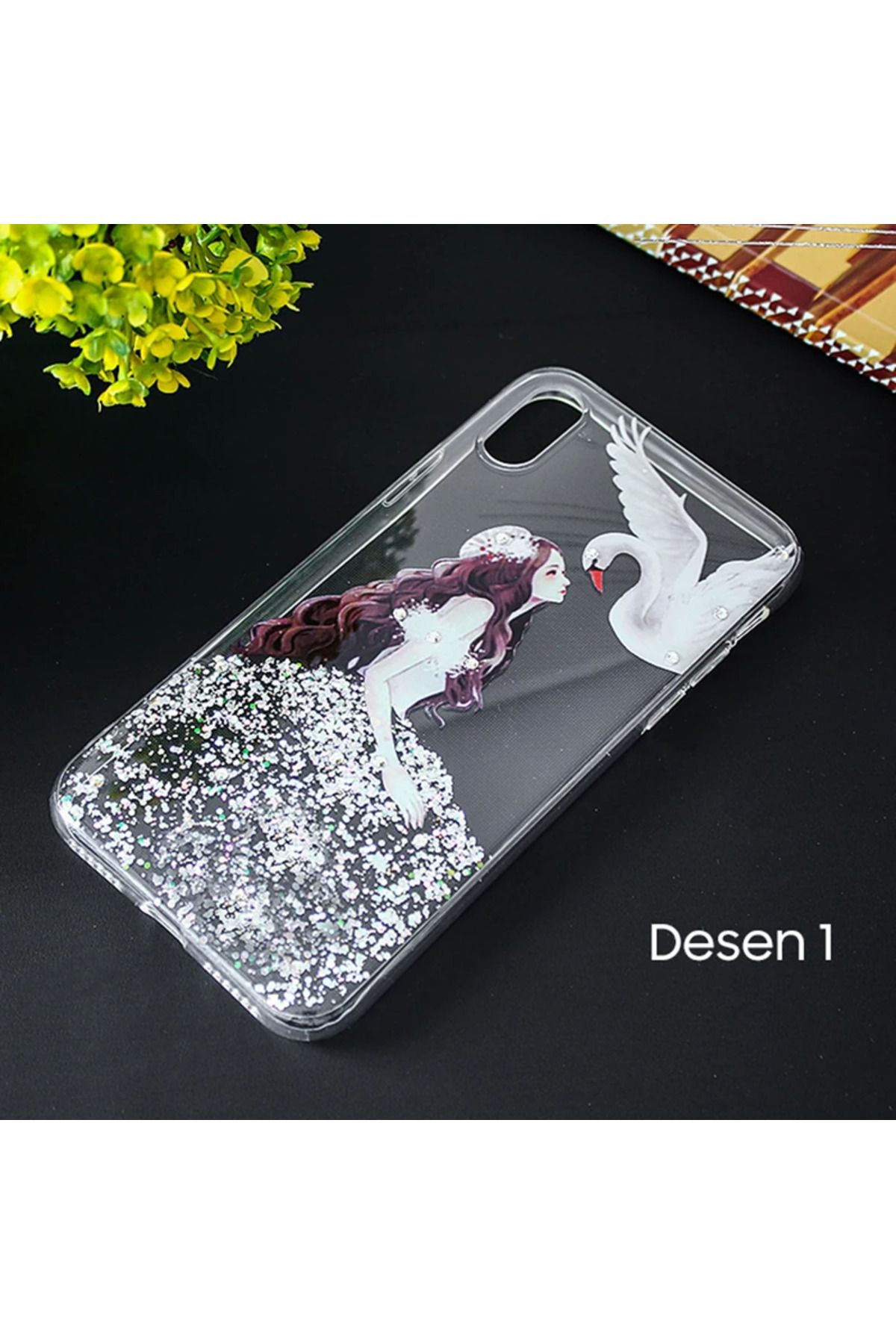 mudikonsept İphone X Xs 3d Diamond Elbise Şeffaf Silikon Kılıf-(5775) - MDE2299-3071