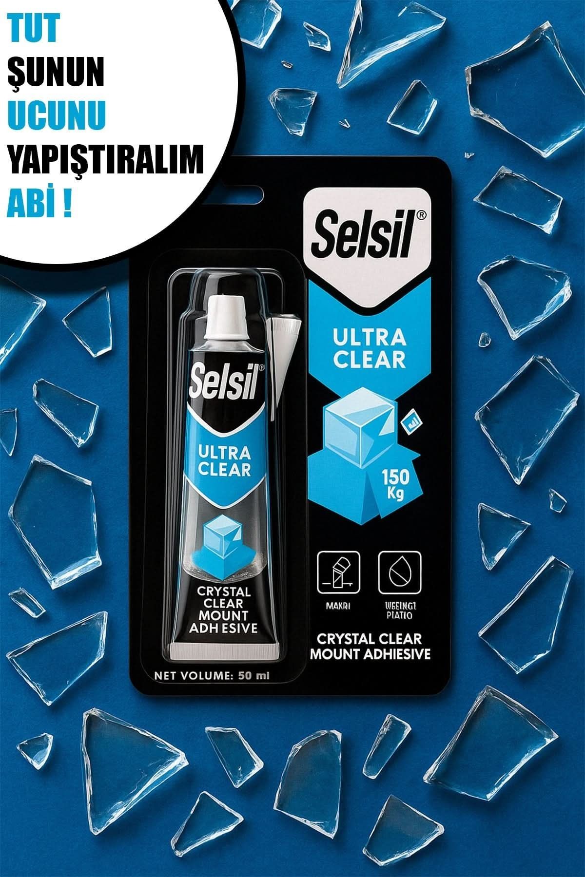 Selsil 🧴SELSİL-3987 KRİSTAL ŞEFFAF MONTAJ YAPIŞTIRICI TÜP