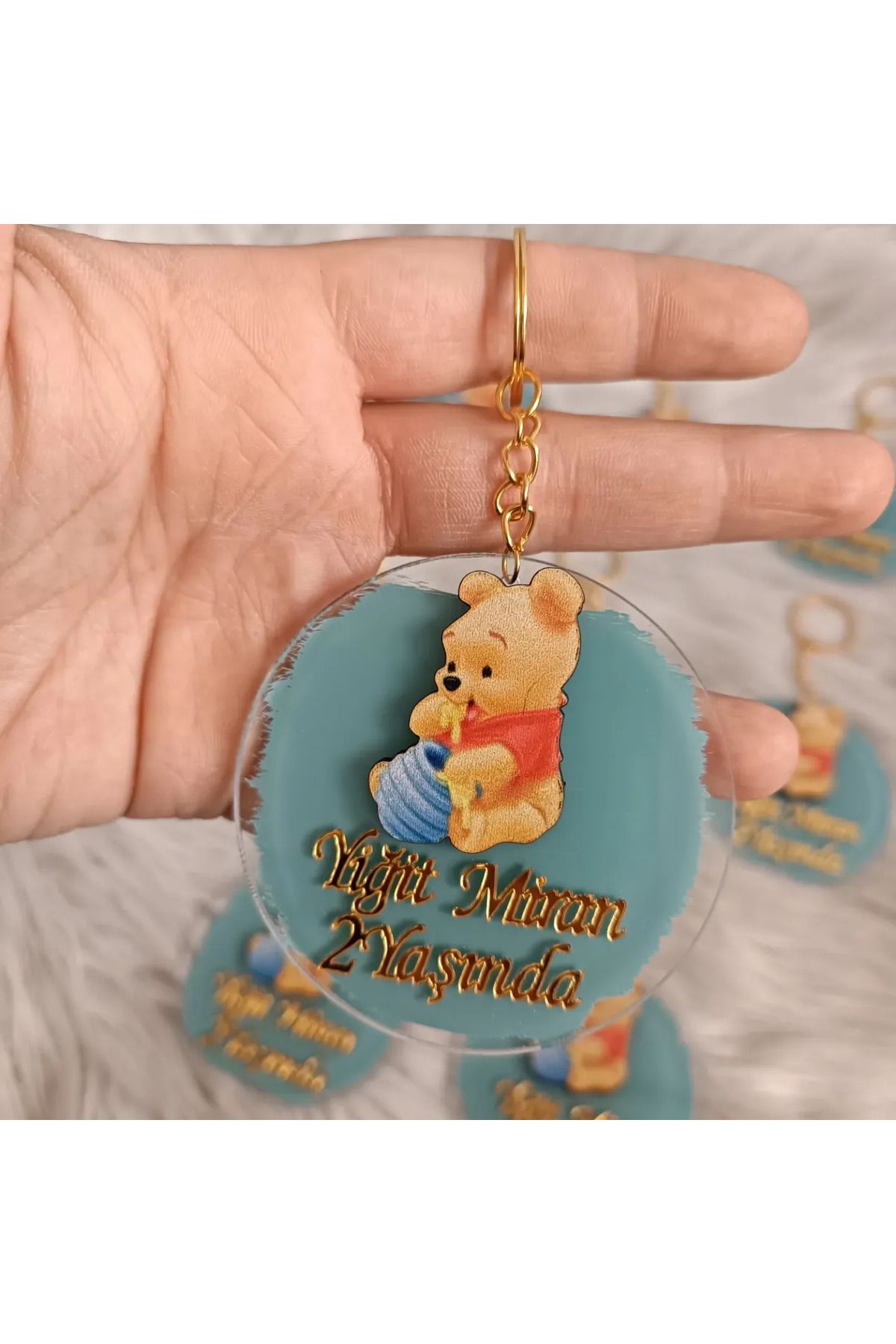 Doğrukan Hediyelik Winnie the Pooh anahtarlık yenidoğan doğum günü mevlüt hediyelik (10 adet)