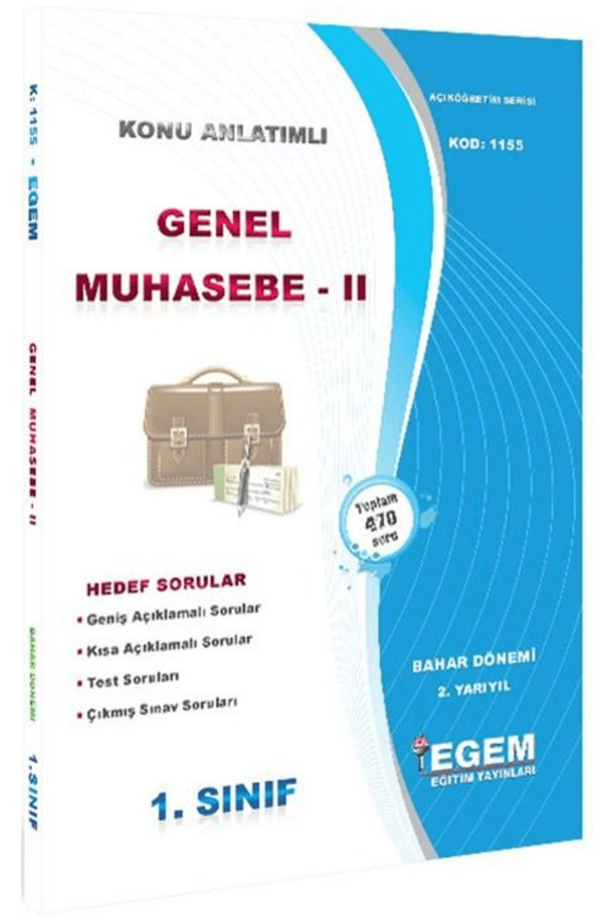 Egem Eğitim Yayınları 1. Sınıf 2. Yarıyıl Konu Anlatımlı Genel Muhasebe 2 - Kod 1155