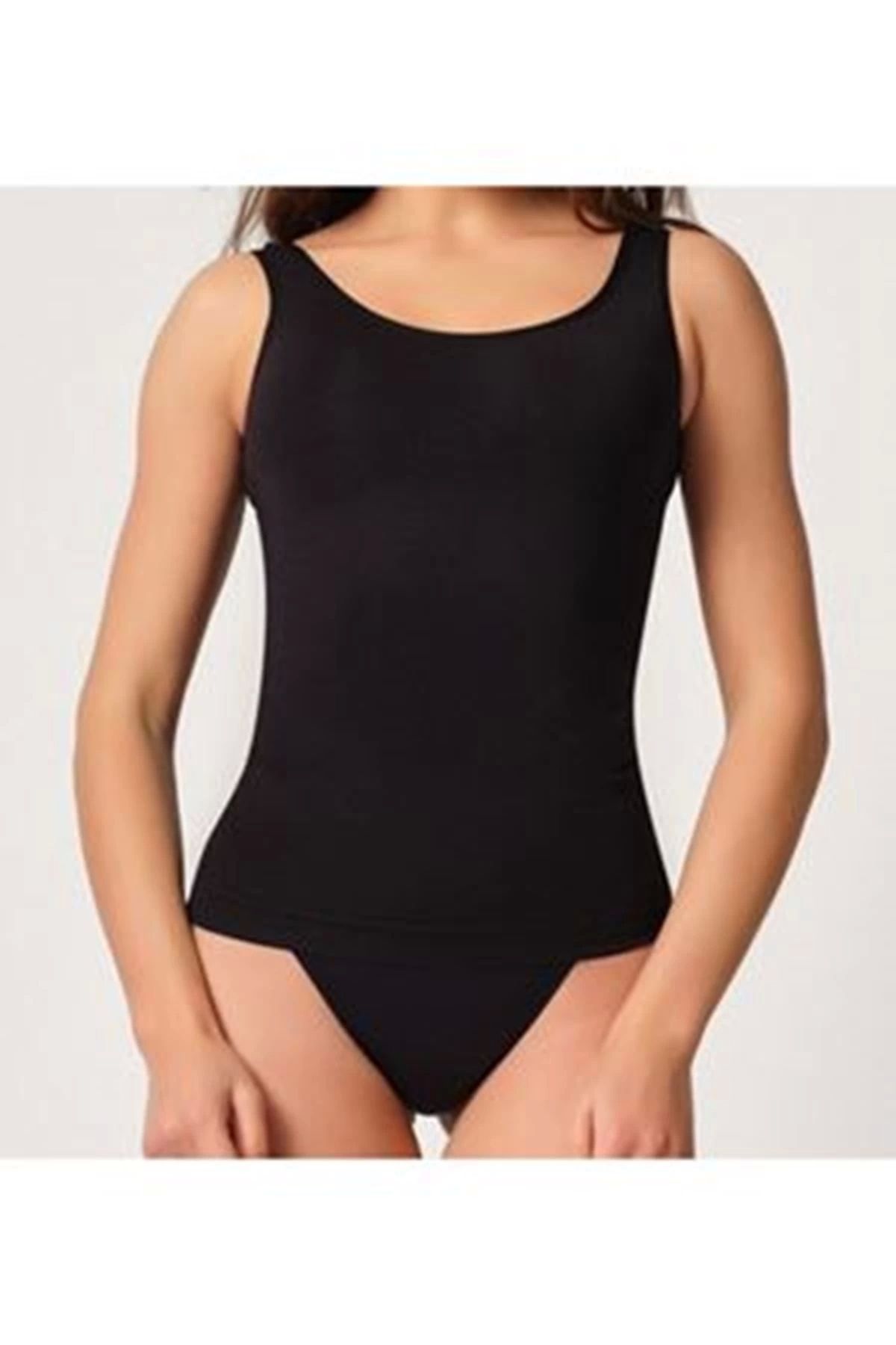 shop Siyah Kadın Dikişsiz Atlet Korse - 776