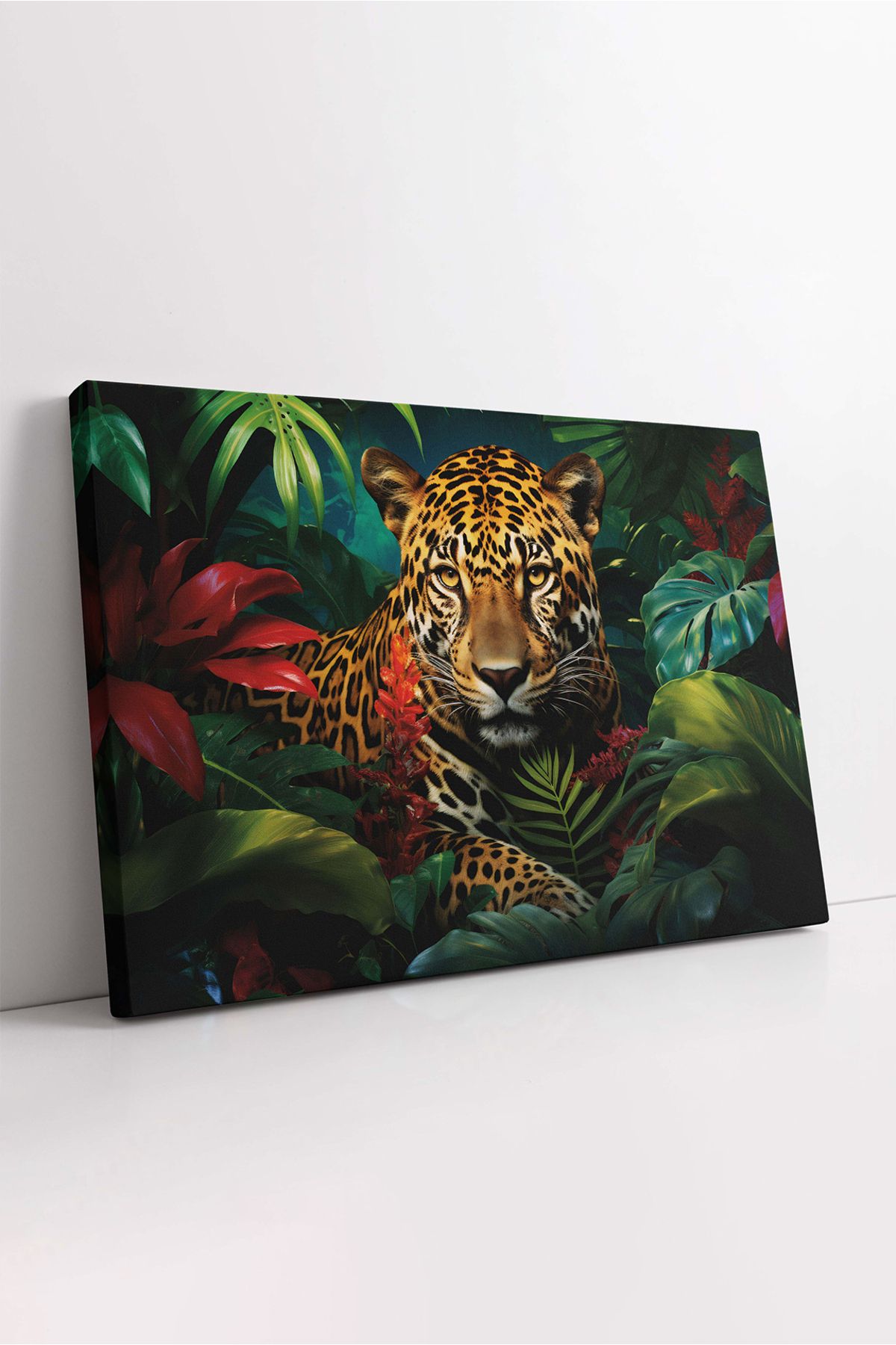 KOSS Dijital Leopar Kanvas Tablo, Vahşi Yaşam Tablo, Yeşil Orman Kanvas, Premium Kalite, Modern Tablo, Lüks Tablo