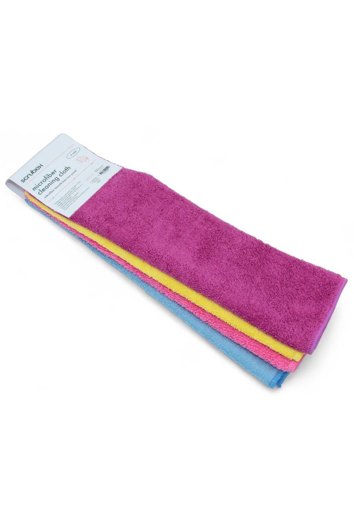 Scrubex Mikrofiber 4’lü Bez Eco Pastel 34*36cm.