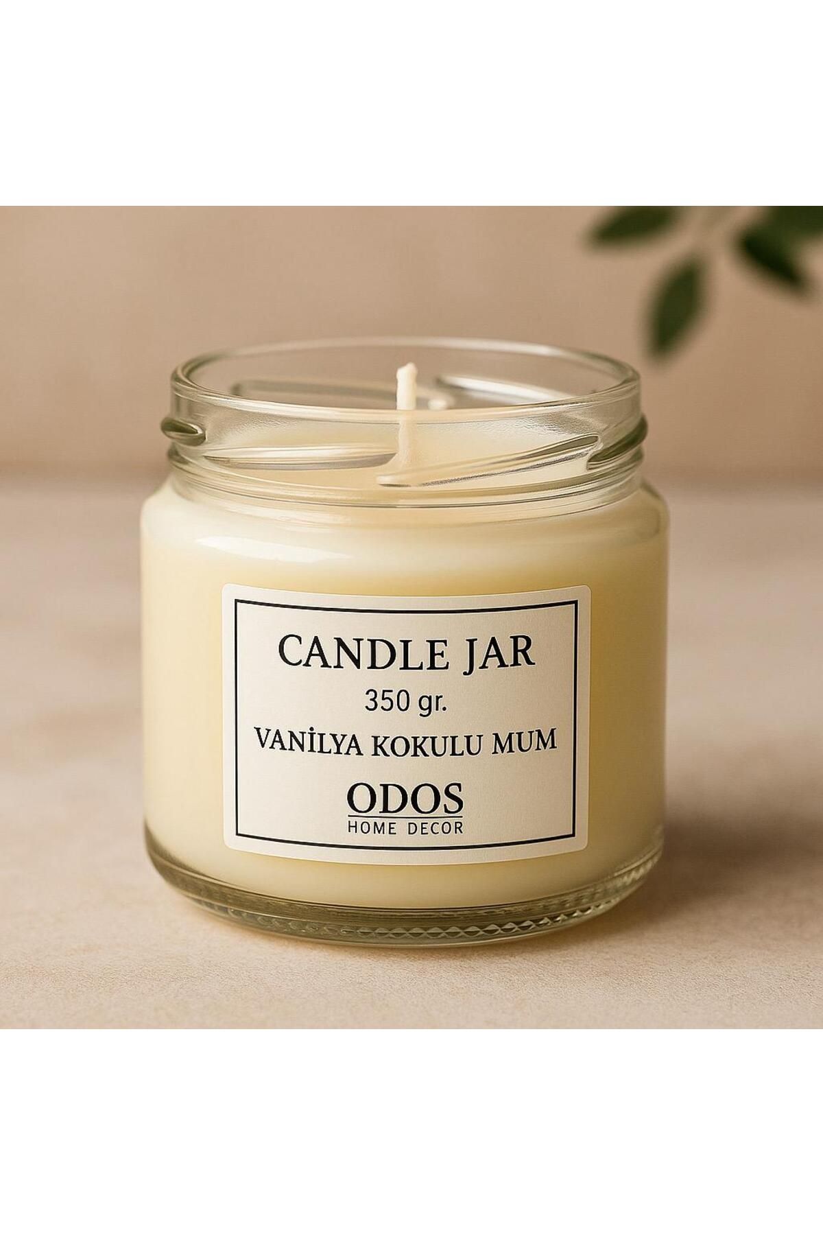 Artmental Vanilya Kokulu Mum 350gr.– Cam Kavanozda, 45 Saat Yanma Süresi, Dekoratif Hediye Mum