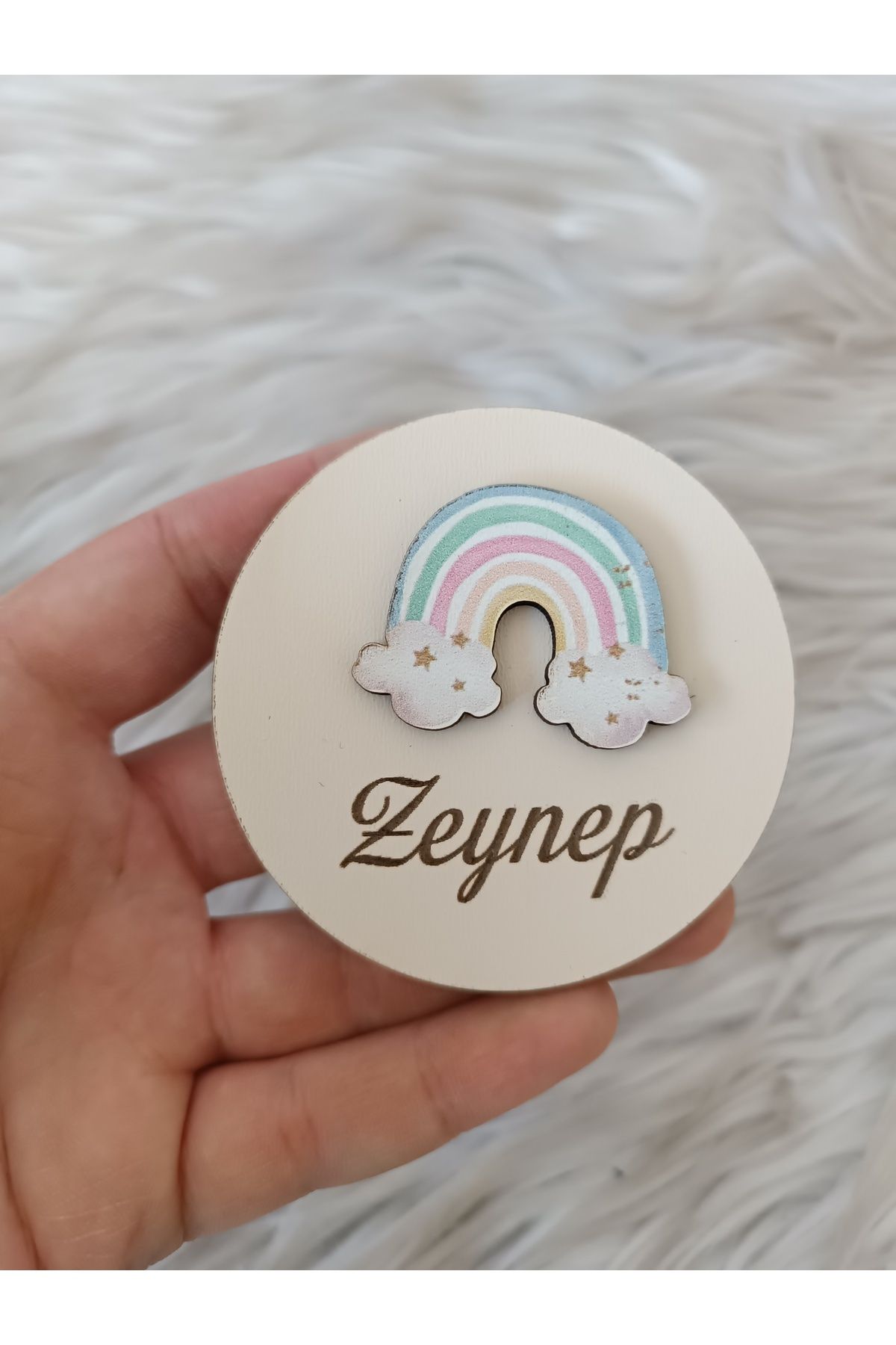 Doğrukan Hediyelik Gökkuşağı Figür Ahşap Yenidoğan Doğum Günü Hediyelik Magnet(20 ADET)