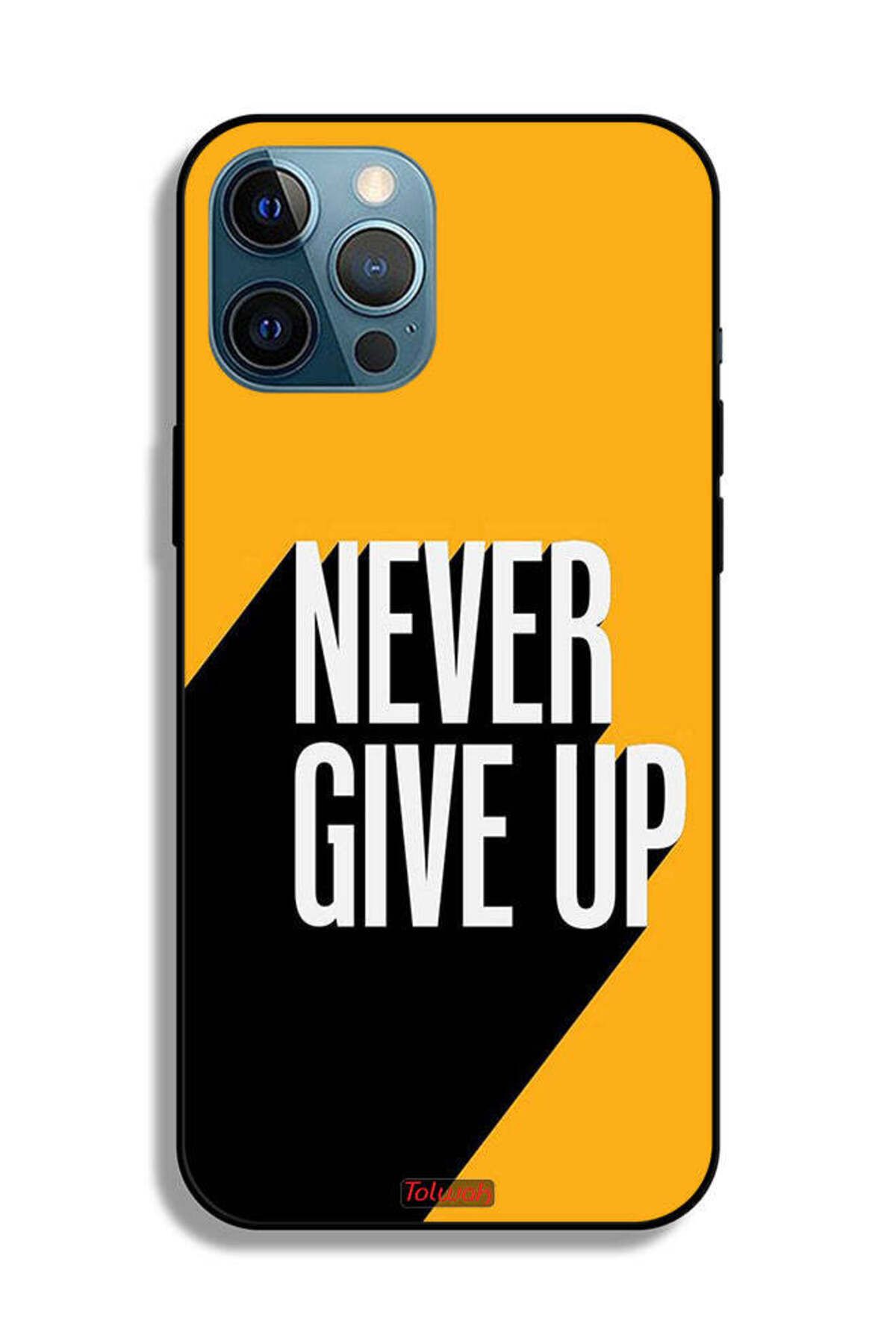 Tolwak-Apple iPhone 12 Pro Max Protective Case Never Give Up 2