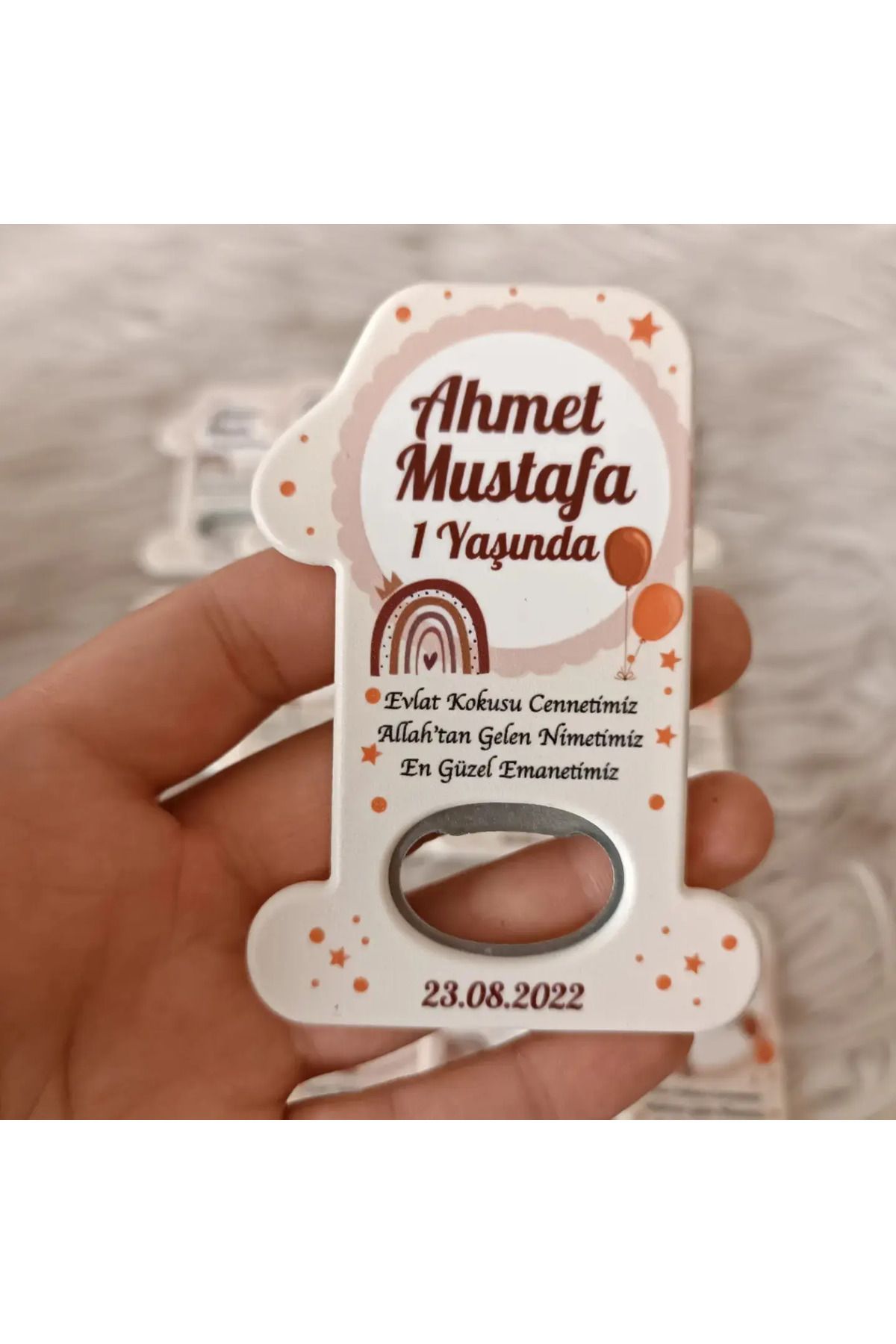 Doğrukan Hediyelik 25 Adet Gökkuşağı Konsept 1 yaş Doğum Günü Yenidoğan Magnet Hediyelik