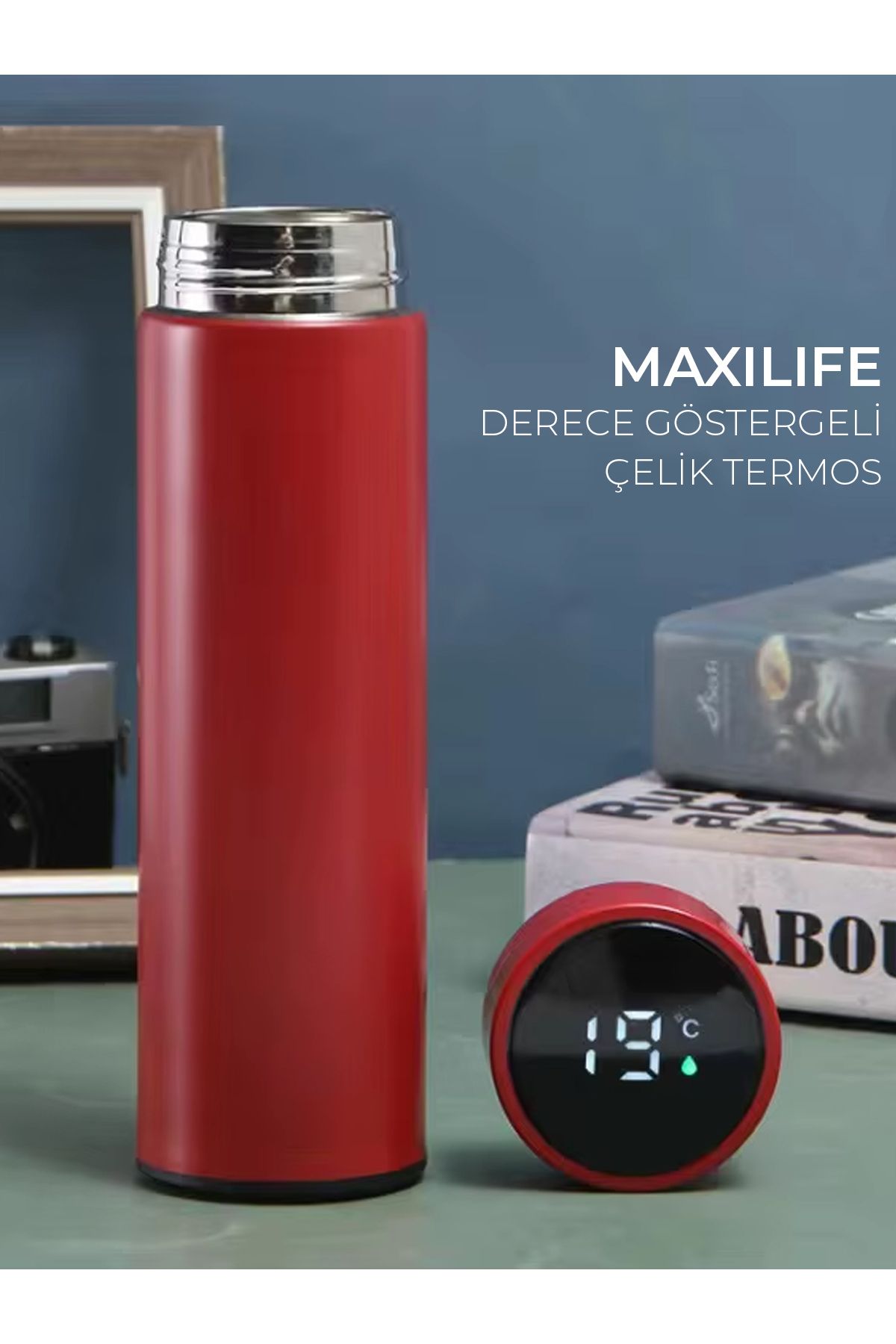Maxi Life Dijital Isı Göstergeli Çelik Termos