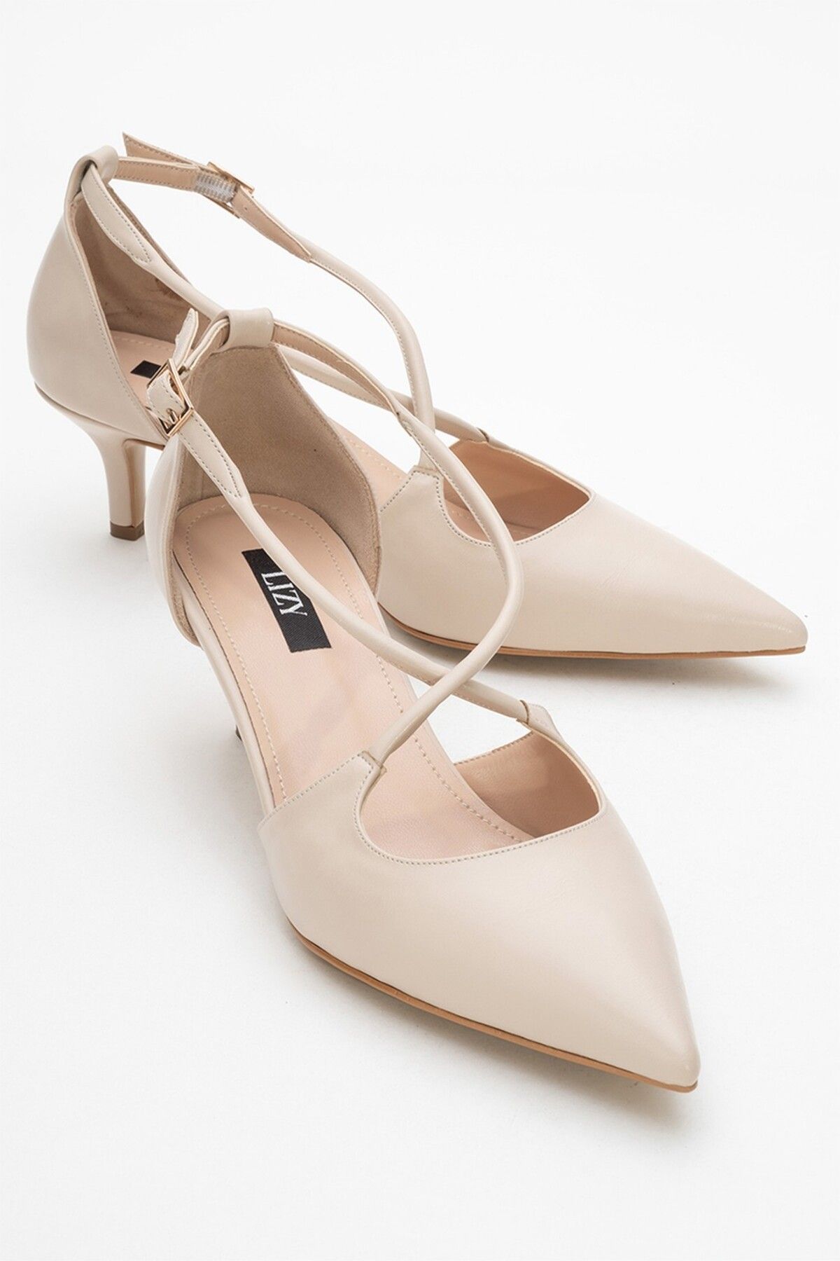Lizy Shoes Çapraz Bantlı Topuklu Ayakkabı
