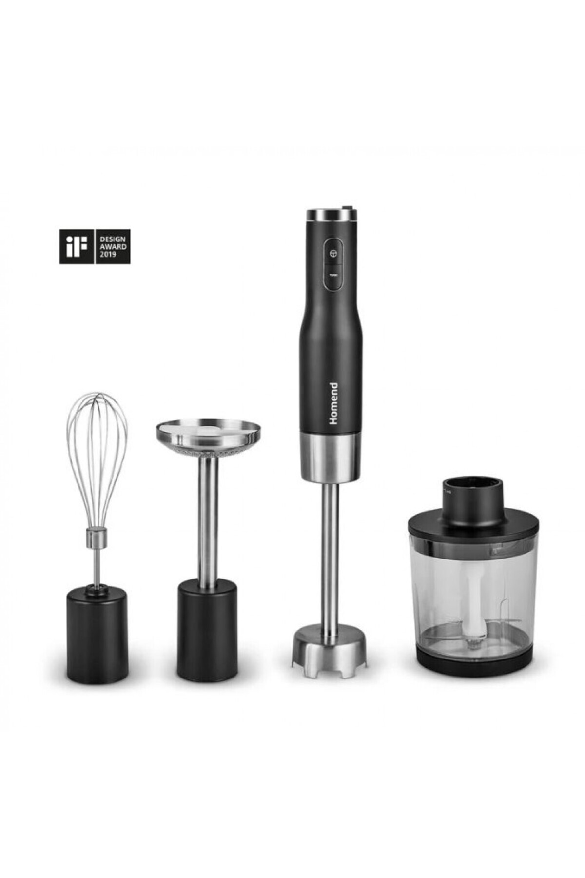 Homend Artfood 1925h Stabmixer-Set Schwarz
