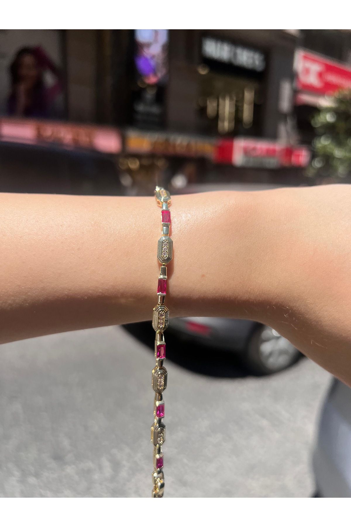 shop Pembe Taşlı Bileklik