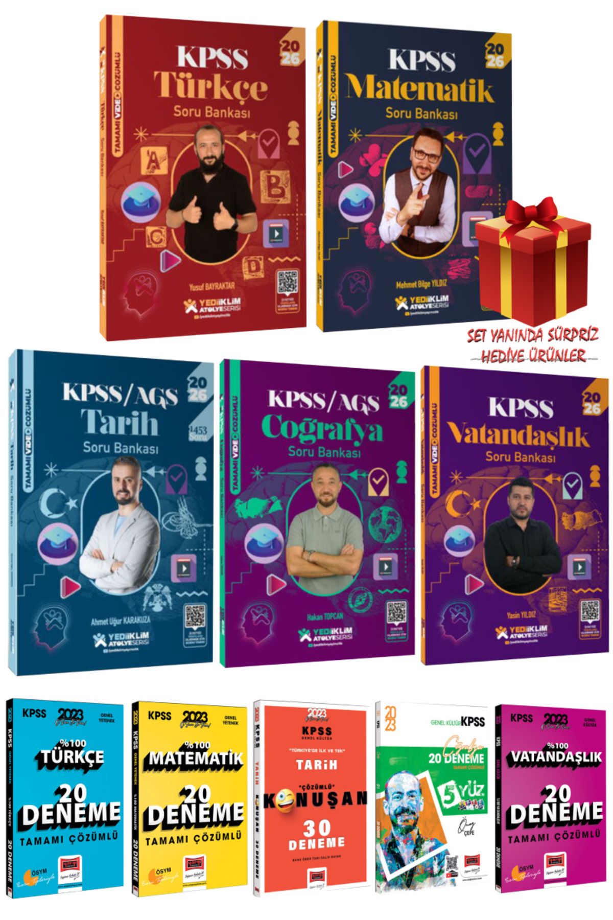 Yediiklim Yayınları 2026 KPSS Türkçe+Matematik+Tarih+Coğrafya+Vatandaşlık Soru Bankası+Deneme|Mehmet Bilge Yıldız