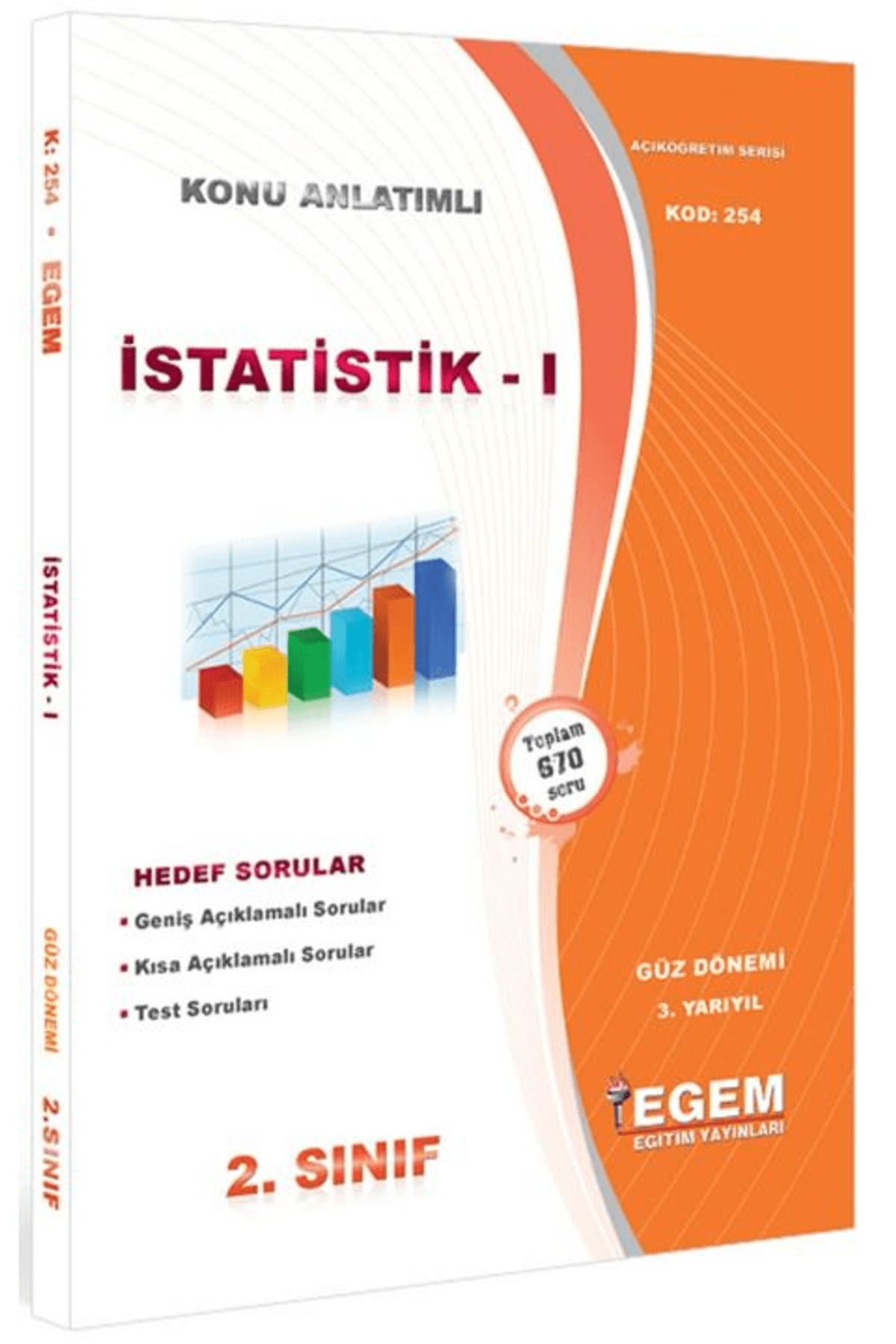 Egem Eğitim Yayınları 2. Sınıf 3. Yarıyıl İstatistik 1 Konu Anlatımlı Soru Bankası - Kod 254