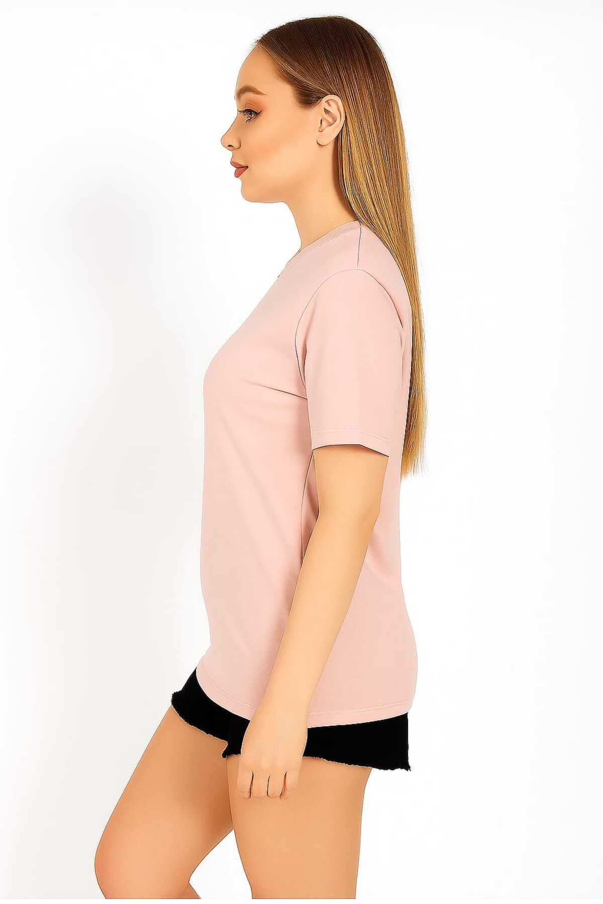 ZambakModa bisiklet yaka regular fit normal kesim baskısız basic tişört nefes alabilen %100 pamuk