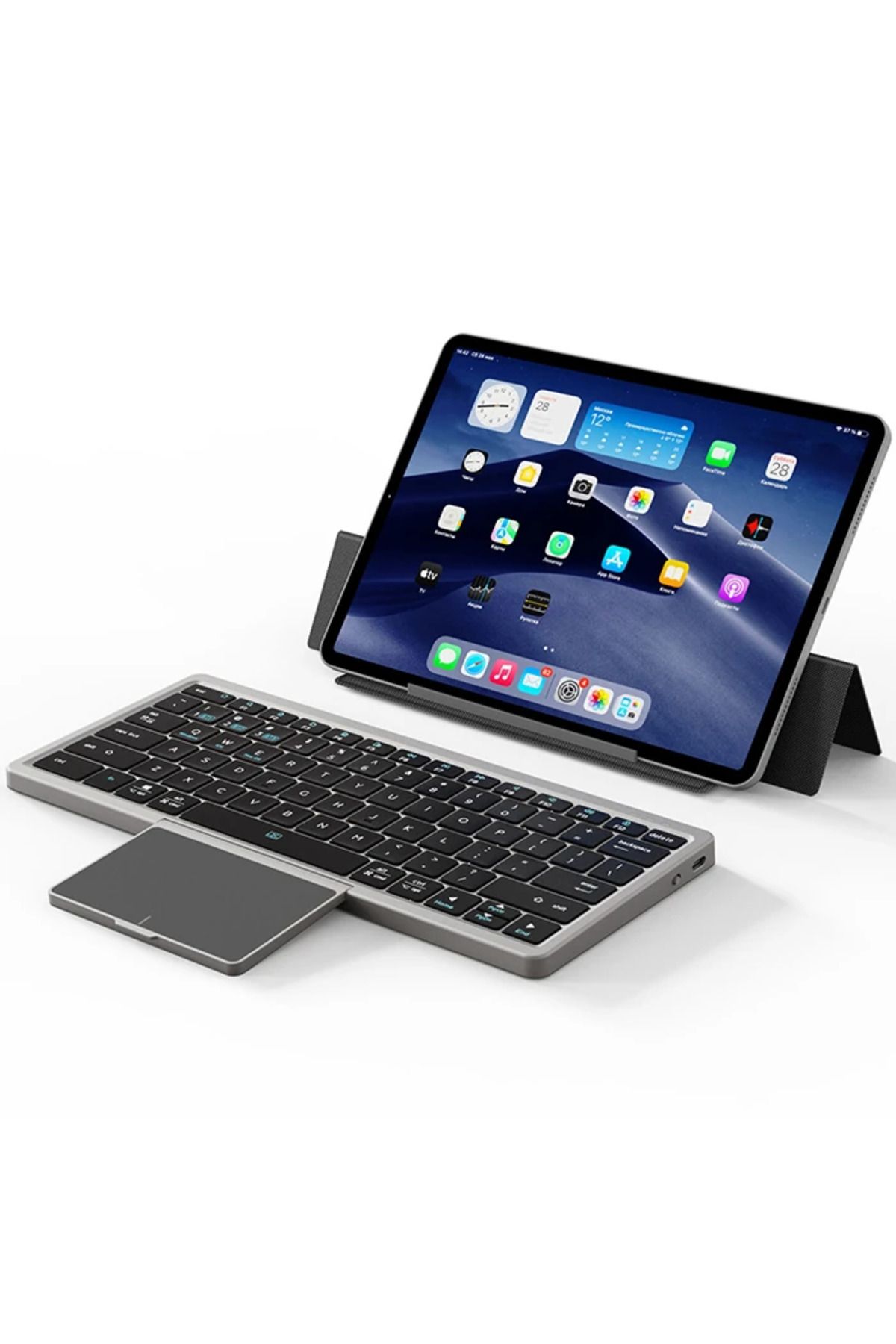 Marsilyan Dux Ducis Universal OK Series Kablosuz Bluetooth Klavye Touchpad Kılıf-(5775) - MCT2194-9967
