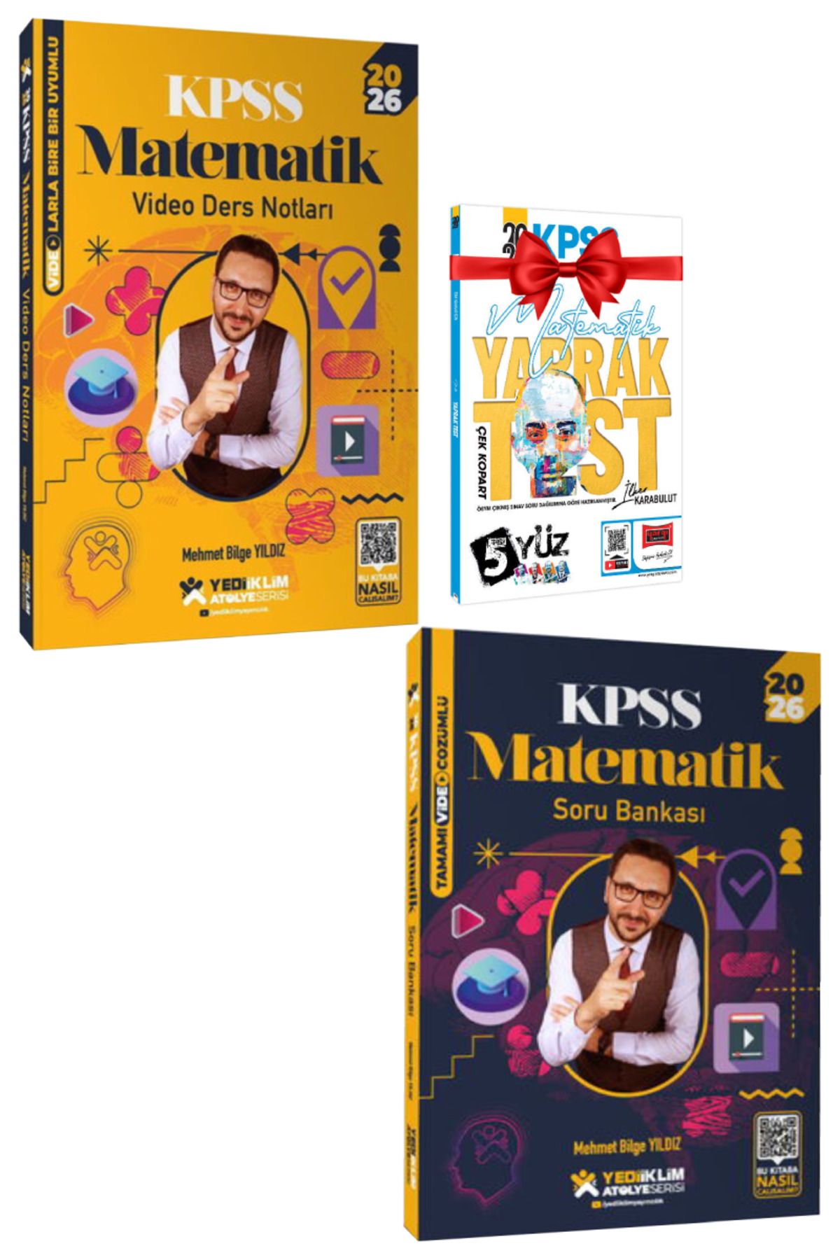 Yediiklim Yayınları Mehmet Bilge Yıldız | 2026 KPSS Matematik Video Ders Notları+Soru Bankası+Hediye Yaprak Test