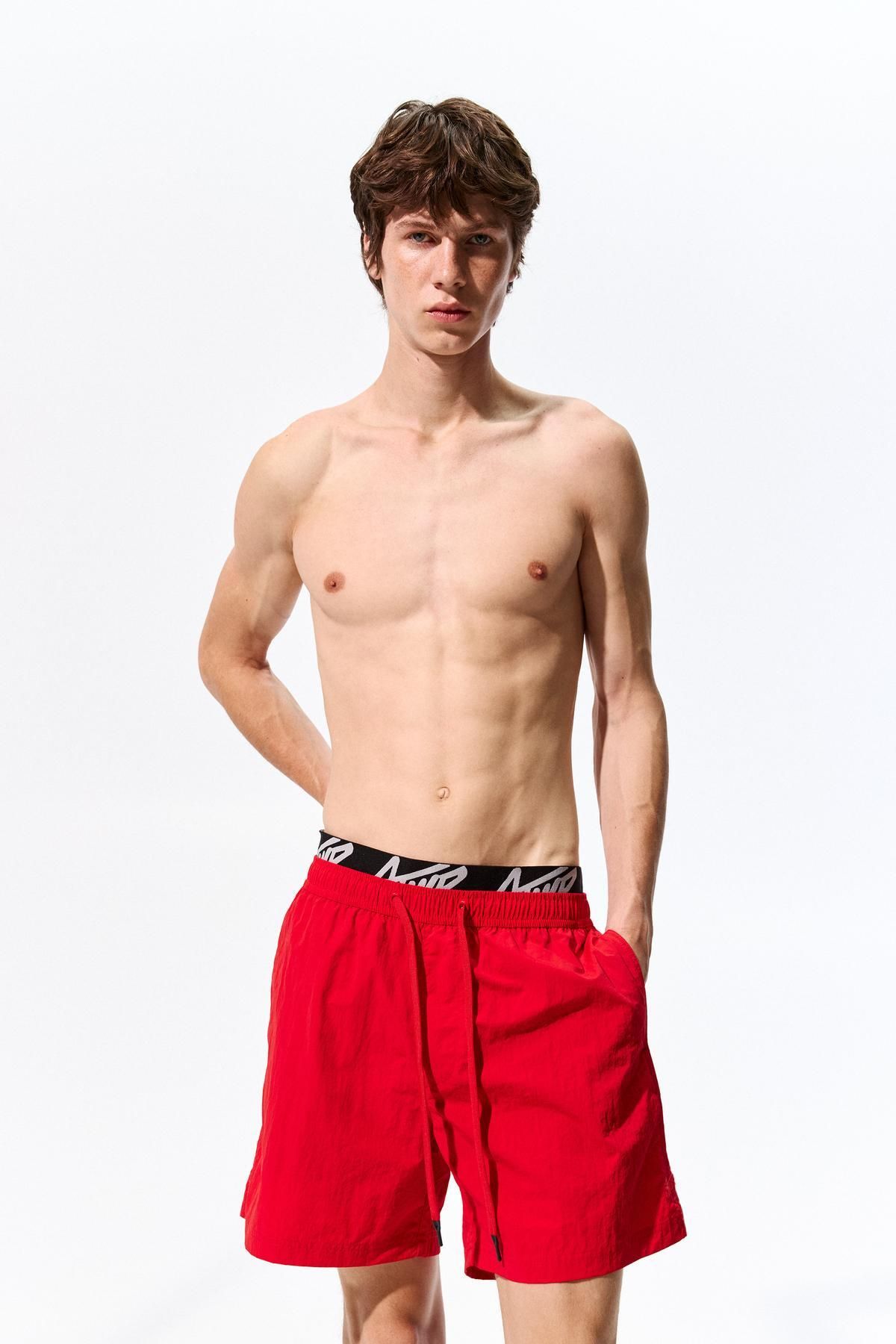 Pull & Bear Boxer belli deniz şortu