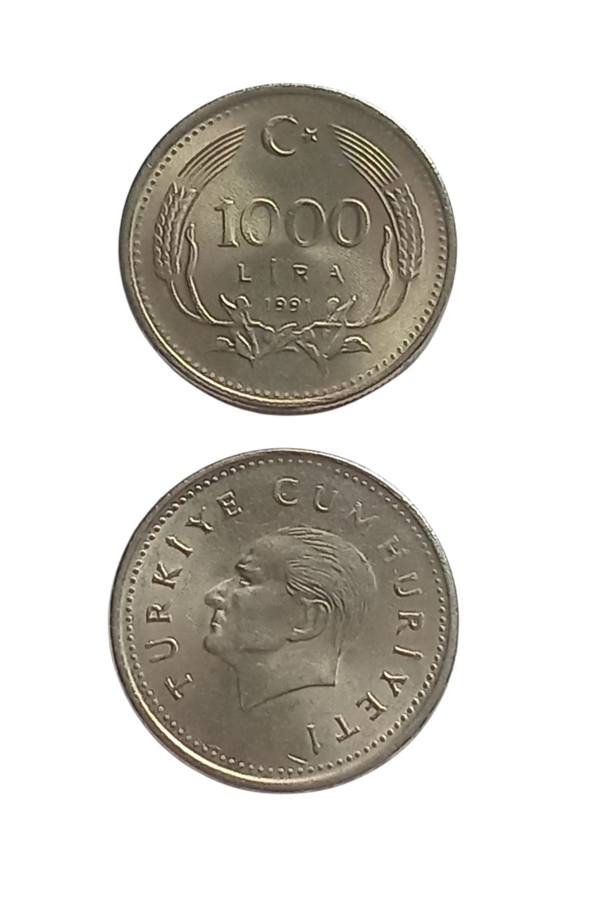 Yediotuz 1000 Türk Lirası 1991 Koleksiyon Madeni Para Koleksiyon Başlangıç Setleri Antika Darpane