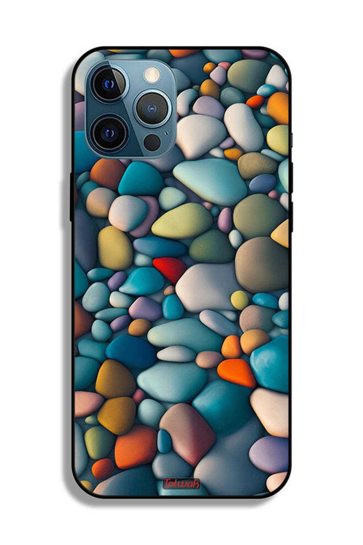 Tolwak-جراب حماية لجهاز Apple iPhone 12 Pro Max بنمط تجريدي من الأحجار 2