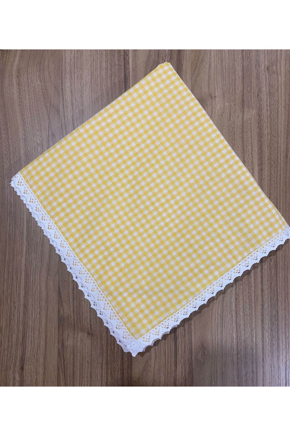kissen Kare Desenli Fistolu Masa Örtüsü Piknik Örtüsü Sofra Bezi