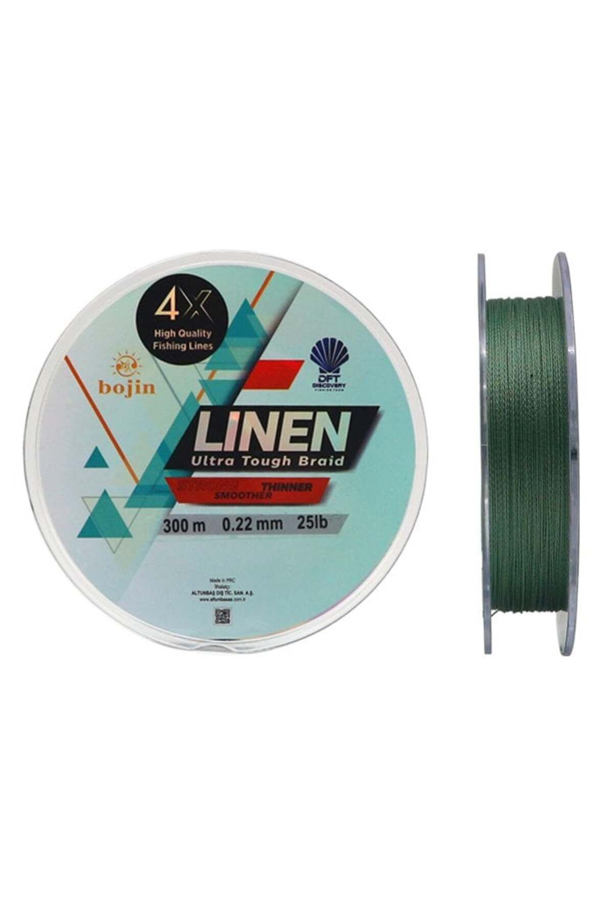DFT Bojin Yeşil 4X Linen İp Misina 0.22MM 300MT