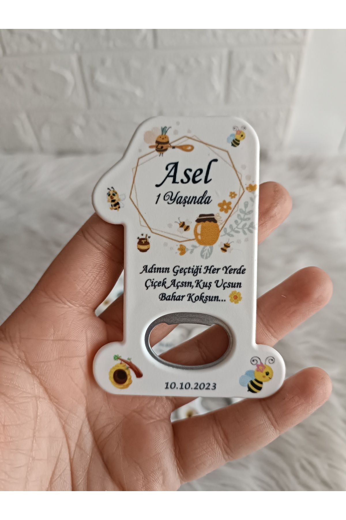 Doğrukan Hediyelik 20 adet arı konsept 1 rakam açacak magnet yenidoğan doğum günü mevlüt hediyelikleri