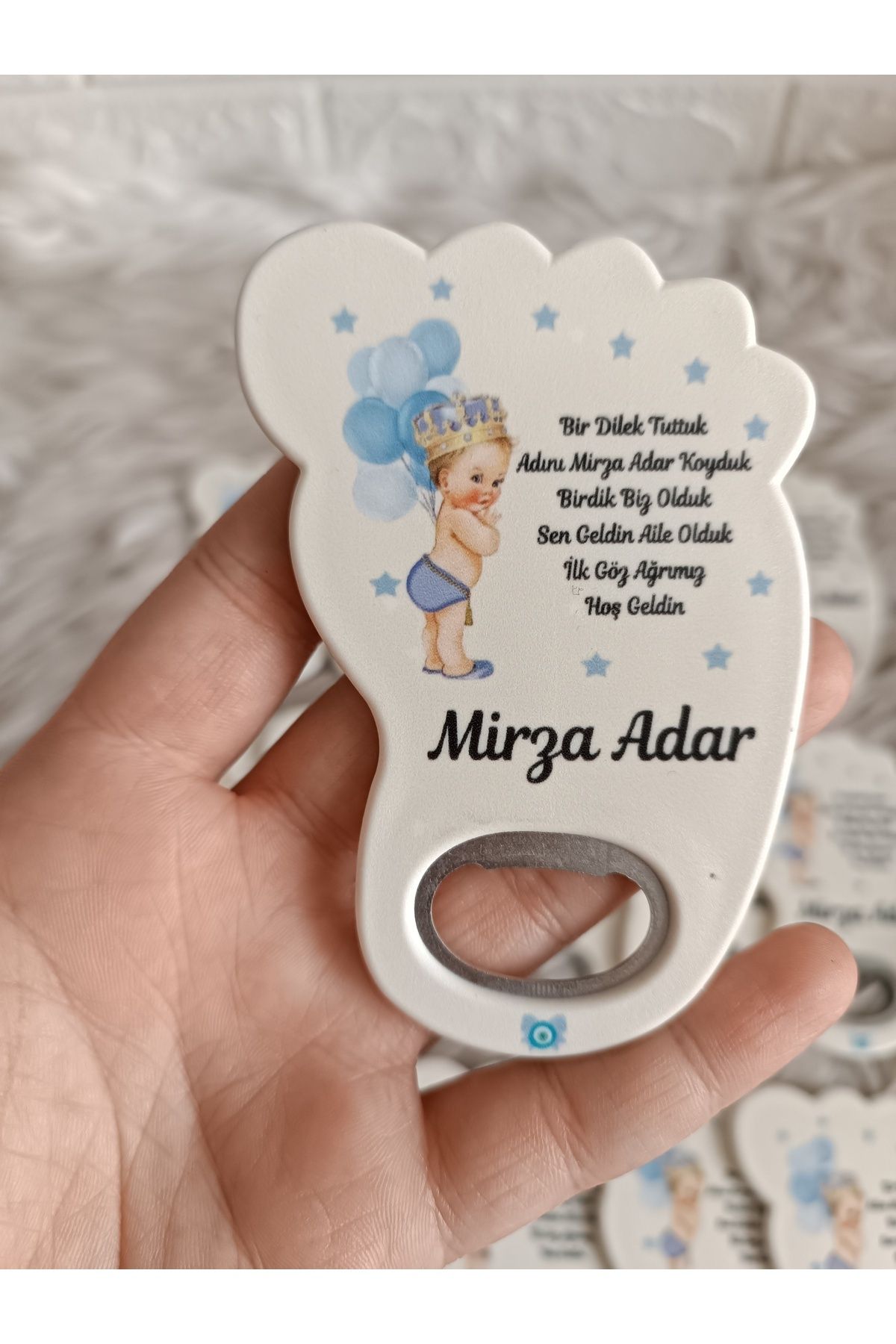 Doğrukan Hediyelik 25 Adet Erkek Bebekli Yenidoğan Ayak Açacak Magnet Hediyelik