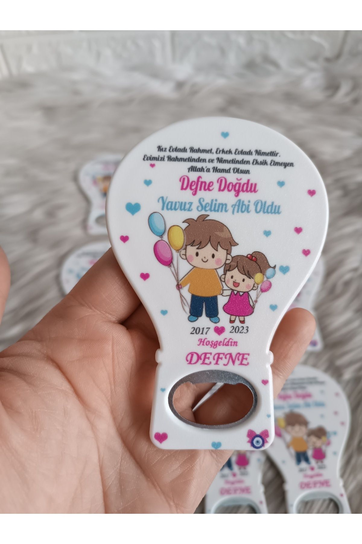 Doğrukan Hediyelik 25 Adet Abi Kız Kardeş Yenidoğan Balon Açacak Hediyelik Magnet