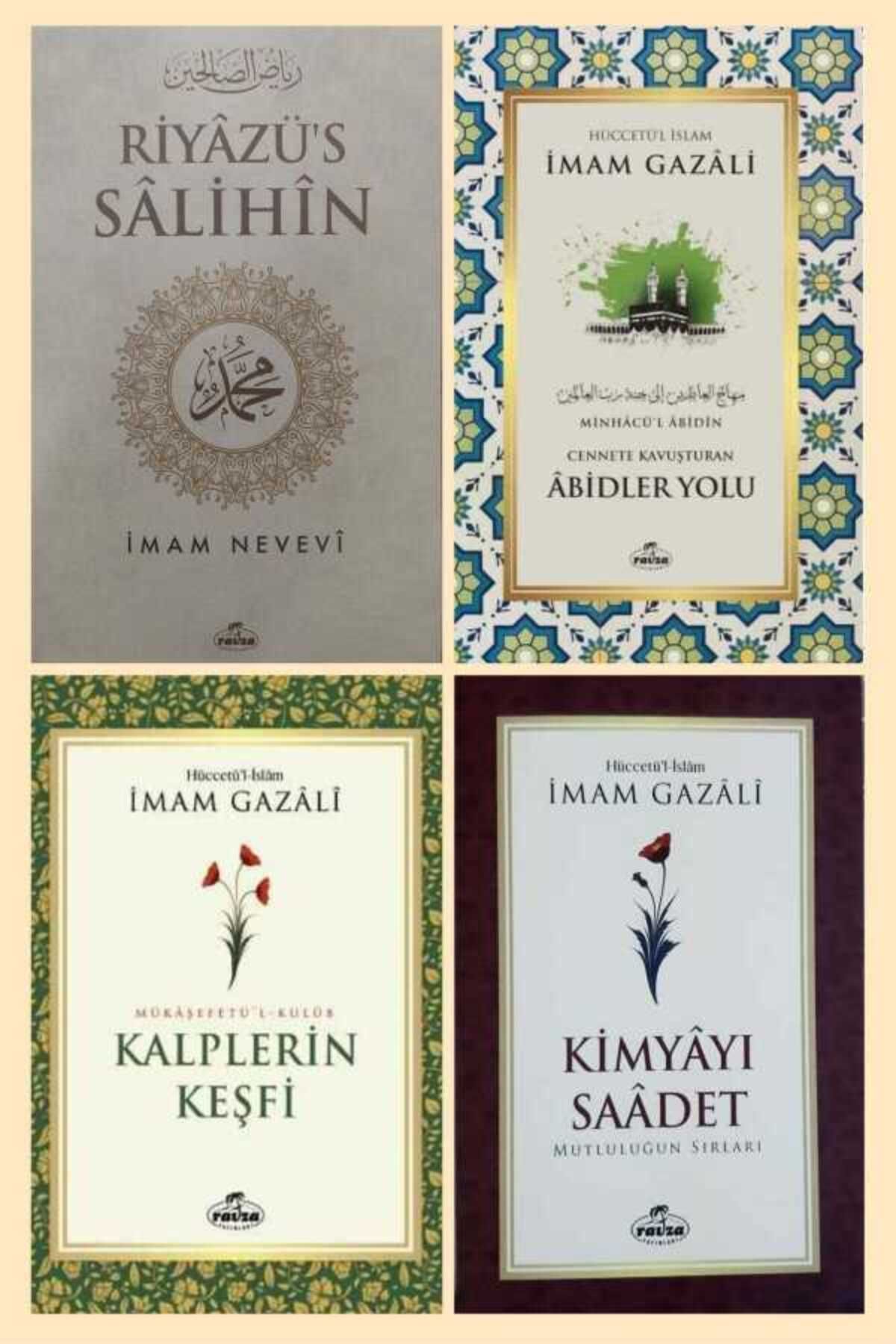Ravza Yayınları Riyazus Salihin Kalplerin Kesfi Kimyayi Saadet Abidlerin Yolu İmam Gazali 4lü Set